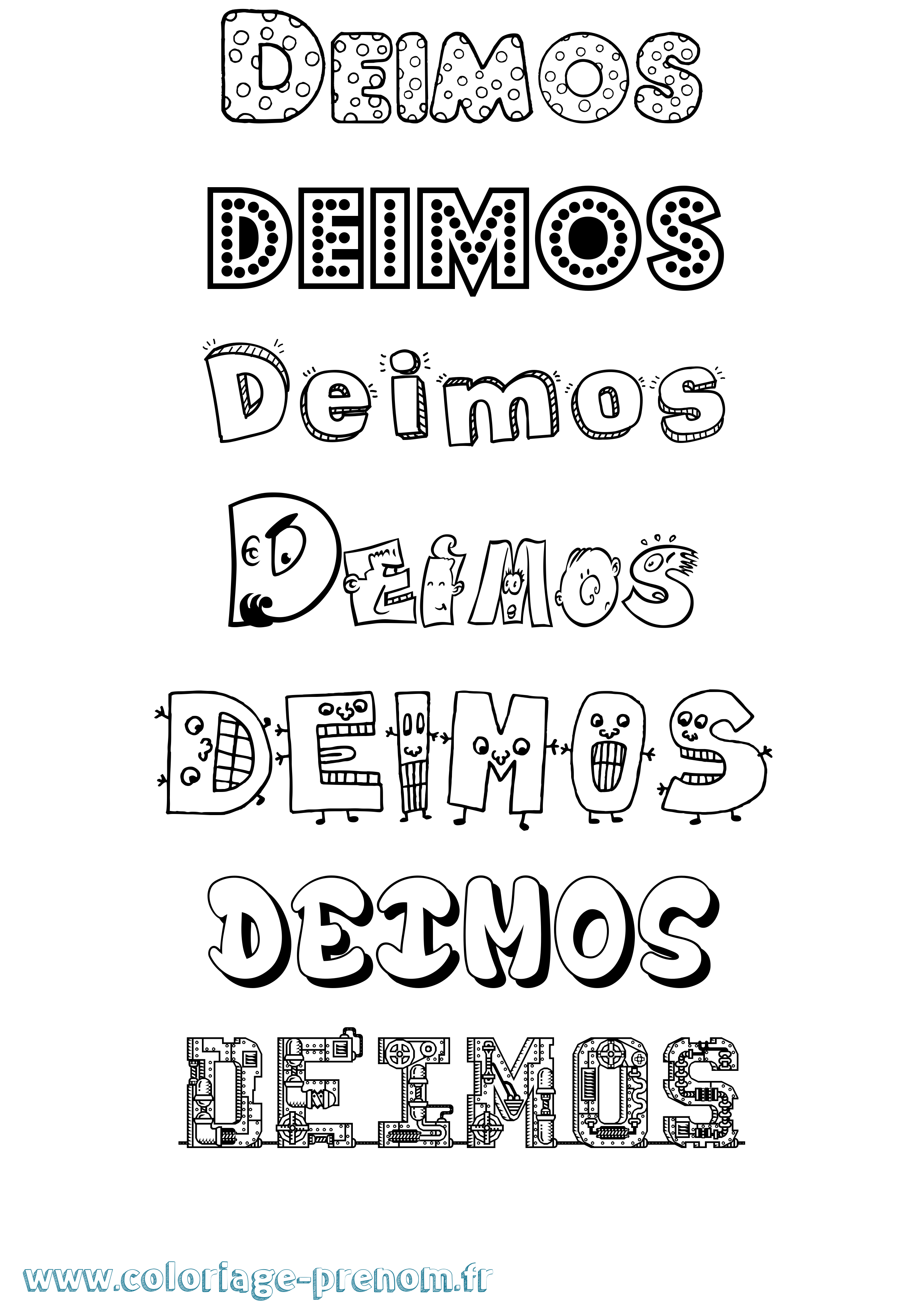 Coloriage Deimos Fun Coloriage prénom Deimos Fun