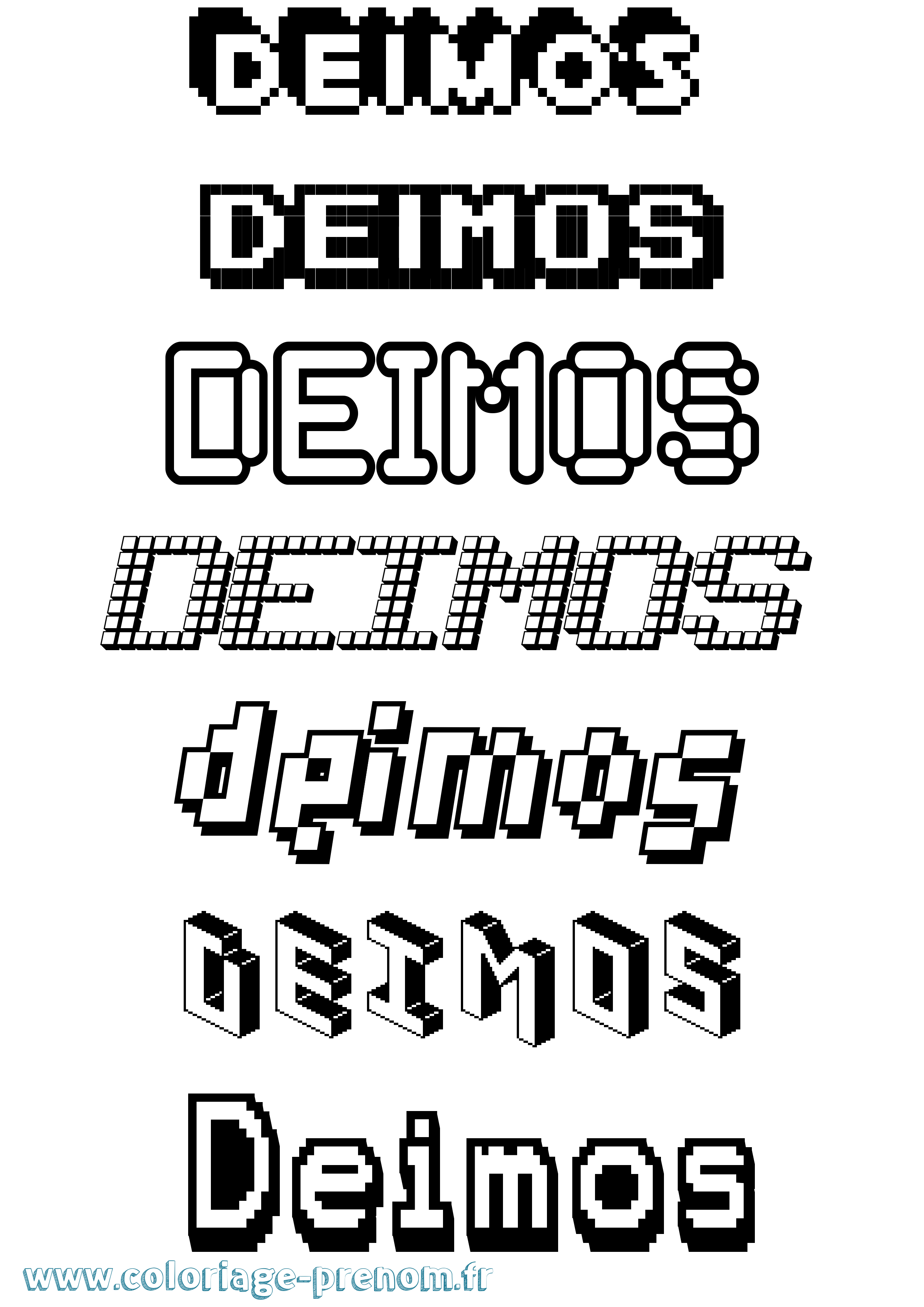 Coloriage Deimos Pixel Coloriage prénom Deimos Pixel