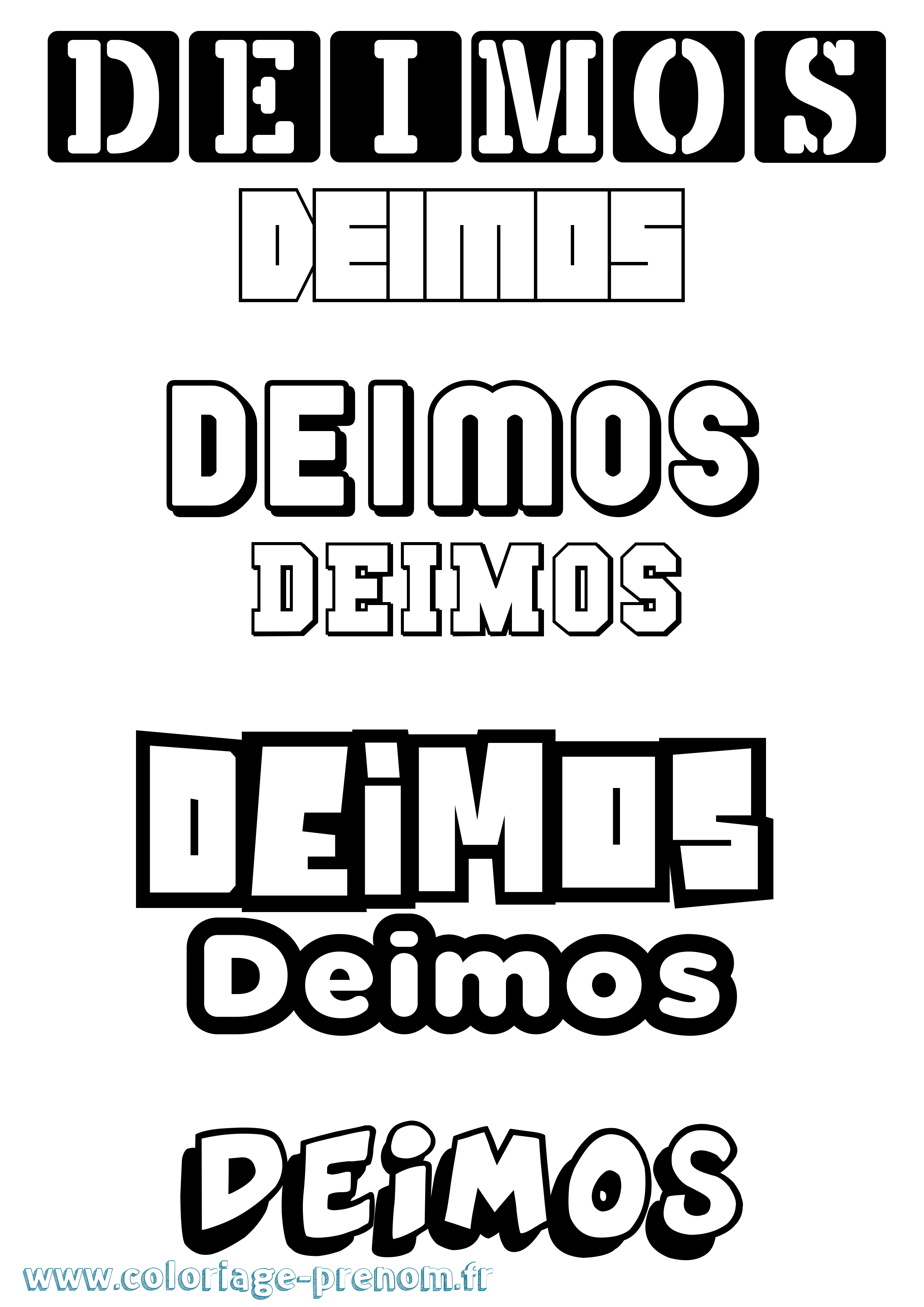 Coloriage Deimos Simple Coloriage prénom Deimos Simple