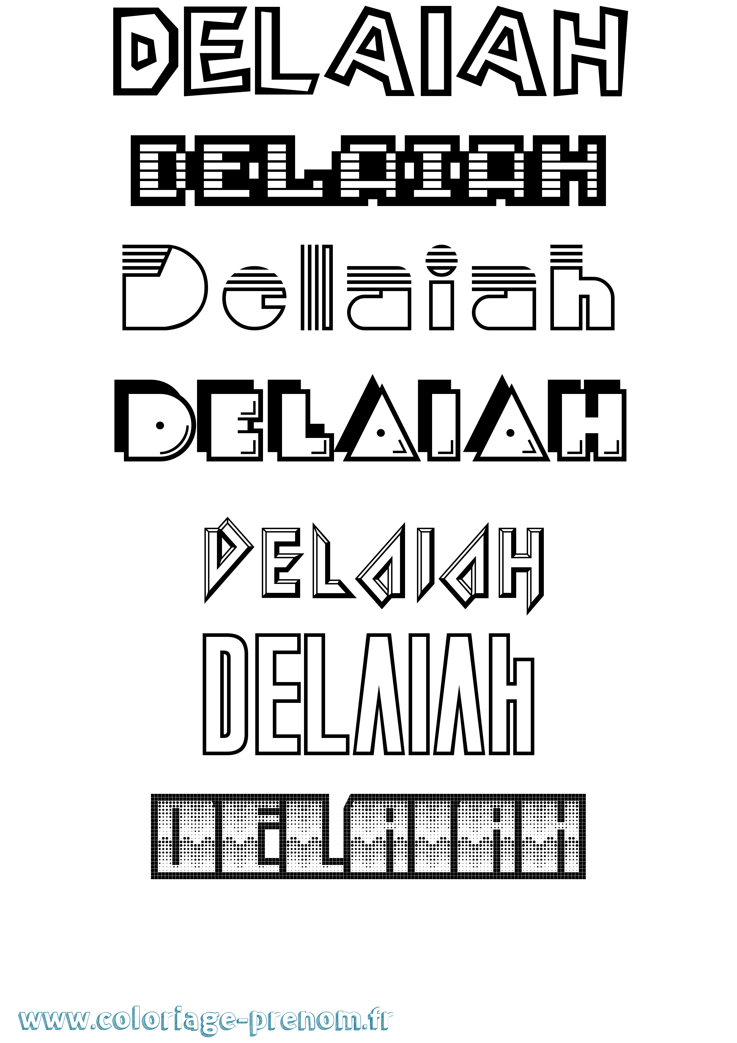 Coloriage prénom Delaiah Jeux Vidéos