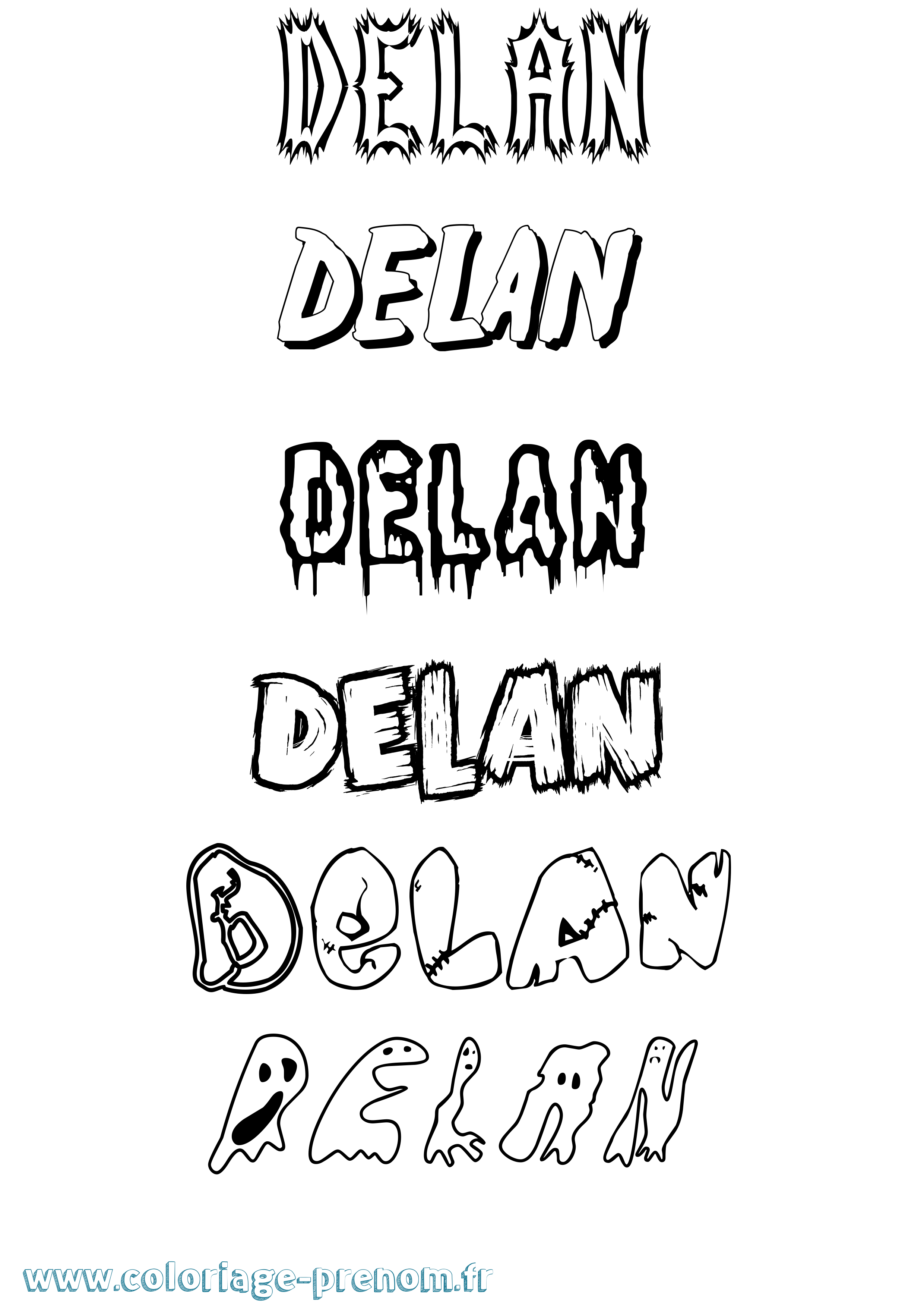 Coloriage Delan Frisson Coloriage prénom Delan Frisson