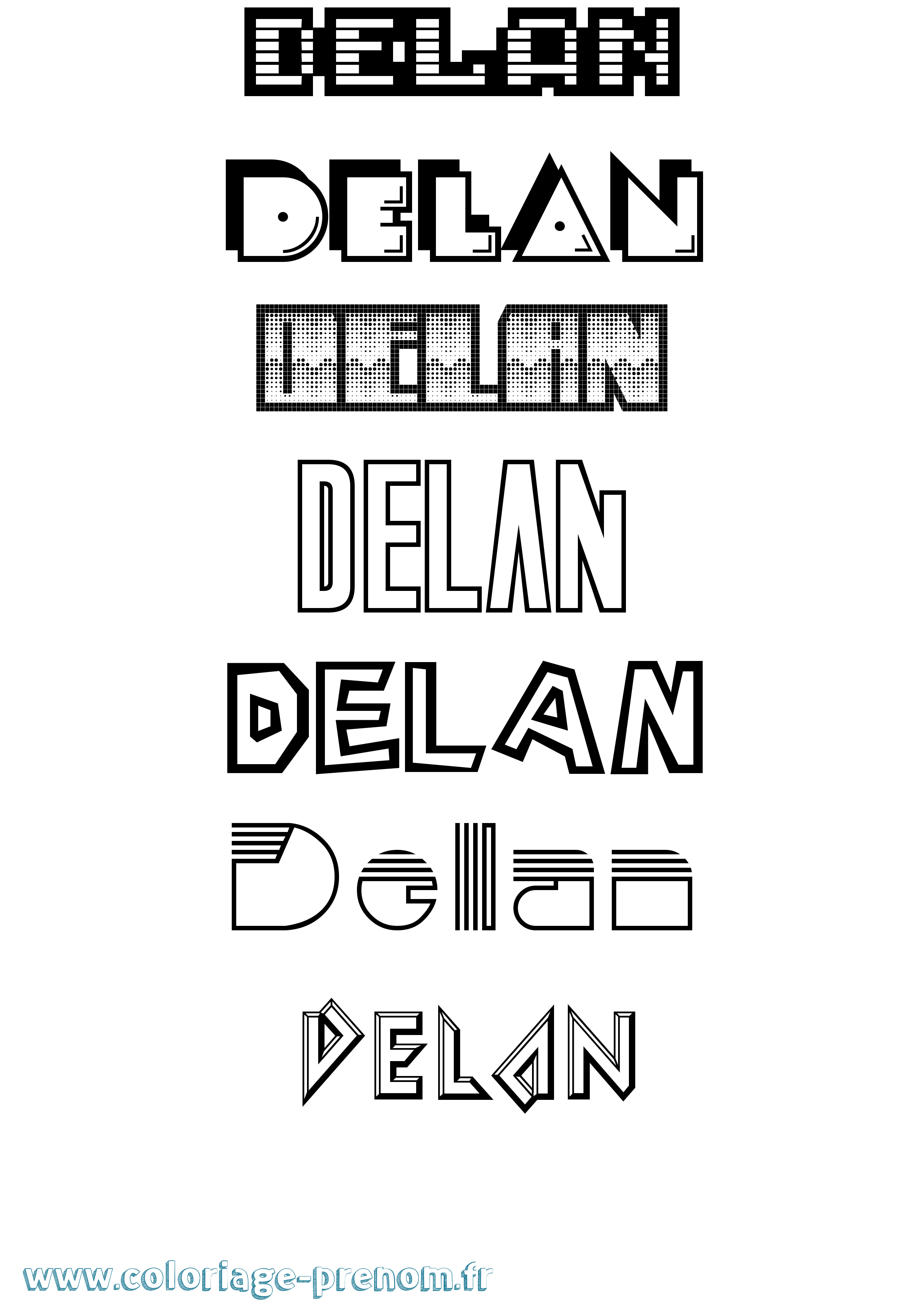 Coloriage Delan Jeux Vidéos Coloriage prénom Delan Jeux Vidéos