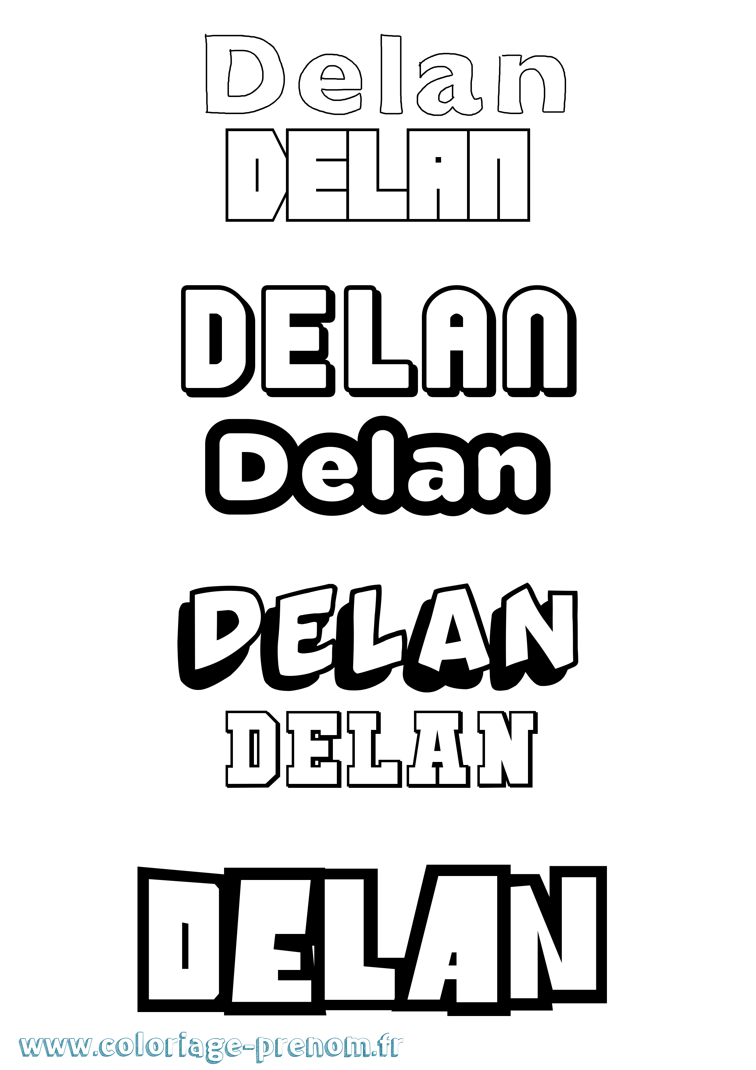 Coloriage prénom Delan Simple