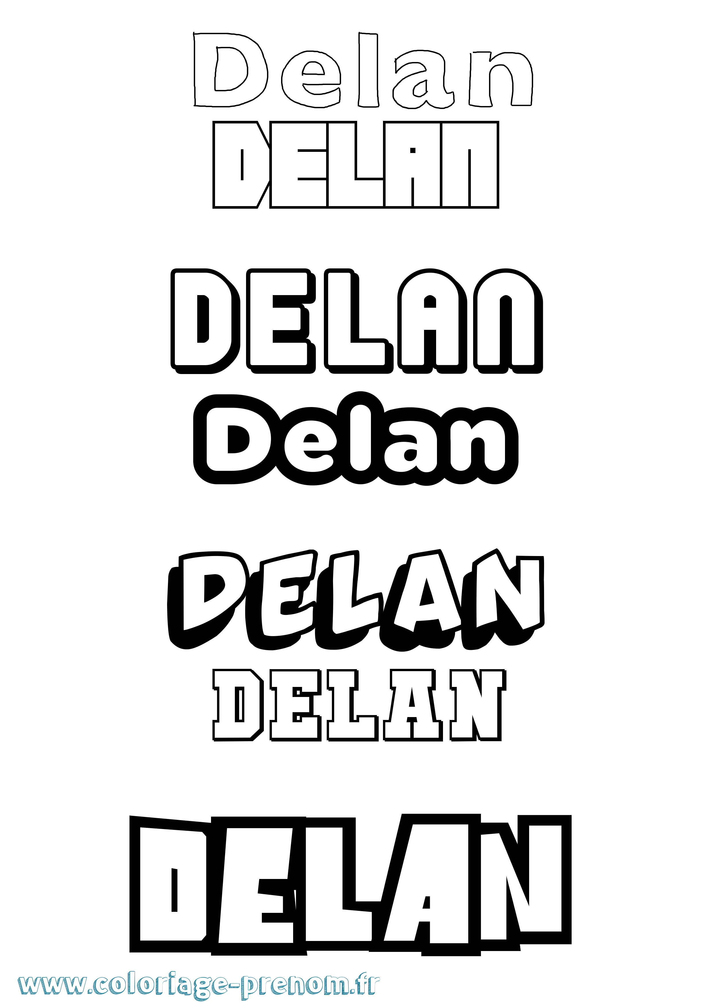 Coloriage Delan Simple Coloriage prénom Delan Simple