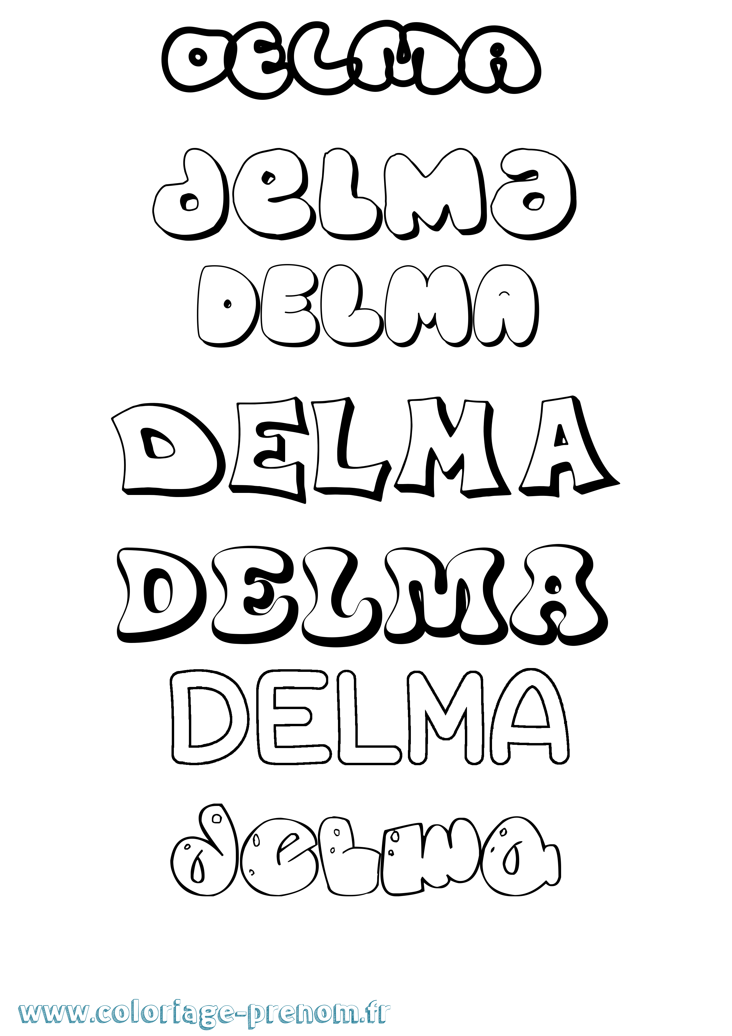 Coloriage Delma Bubble Coloriage prénom Delma Bubble