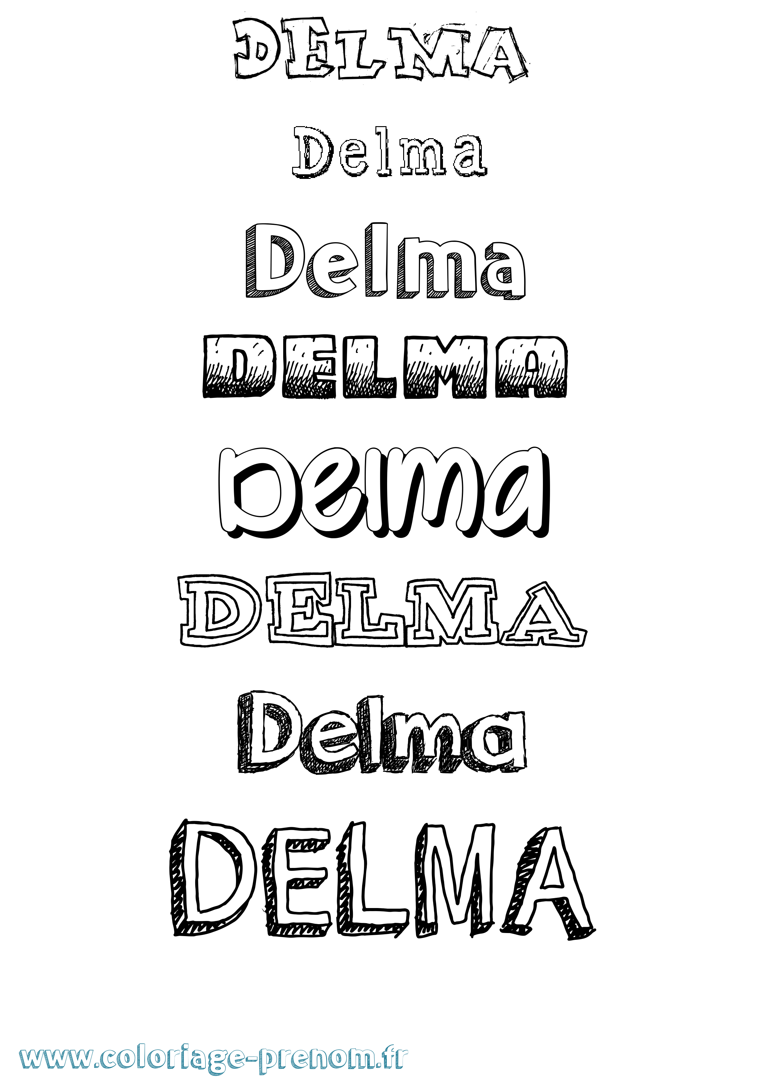 Coloriage Delma Dessiné Coloriage prénom Delma Dessiné