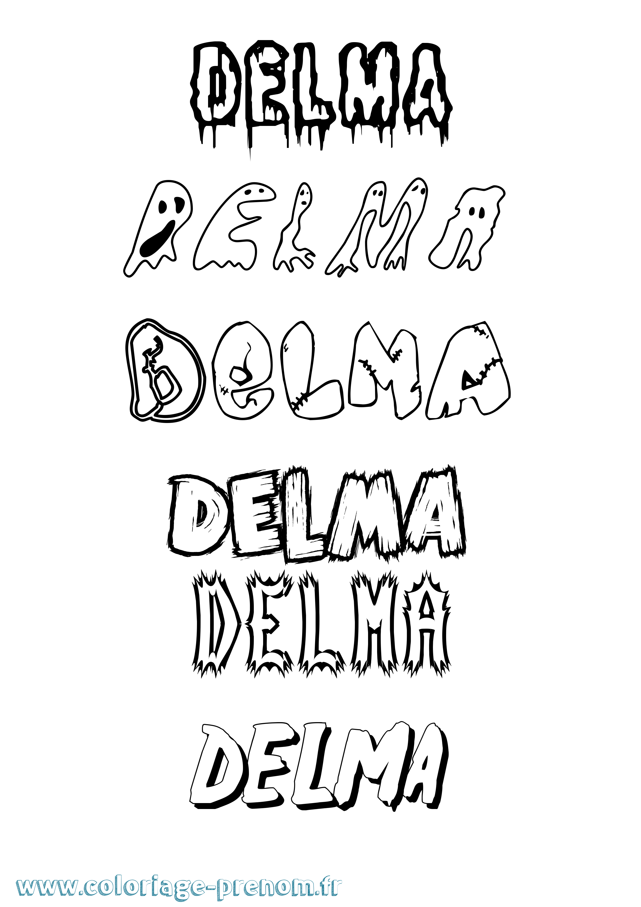 Coloriage Delma Frisson Coloriage prénom Delma Frisson