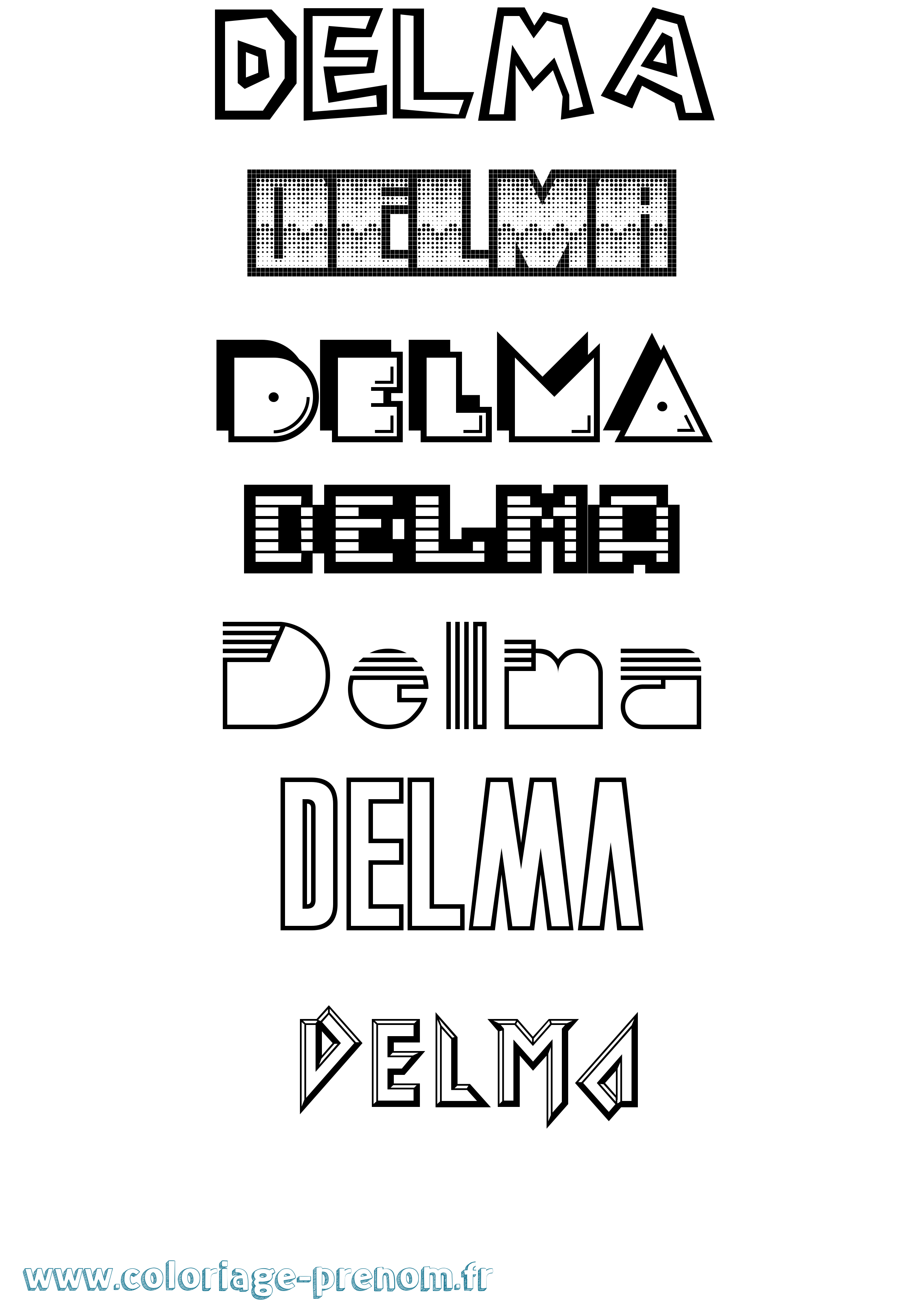Coloriage Delma Jeux Vidéos Coloriage prénom Delma Jeux Vidéos