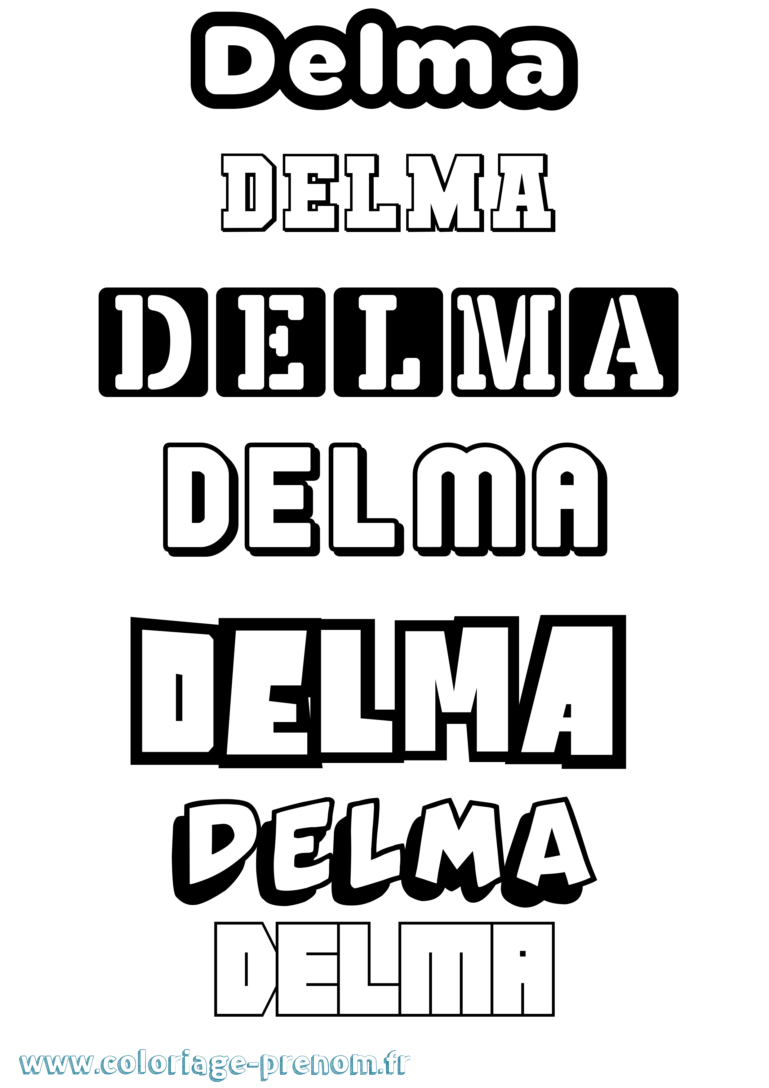 Coloriage Delma Simple Coloriage prénom Delma Simple