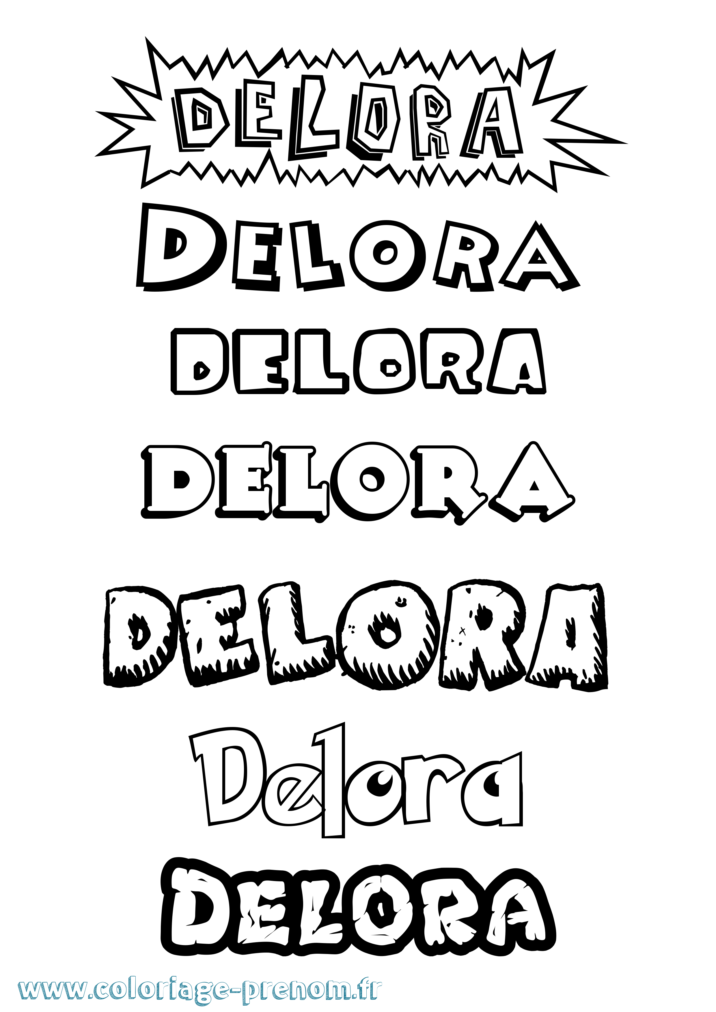 Coloriage prénom Delora Dessin Animé