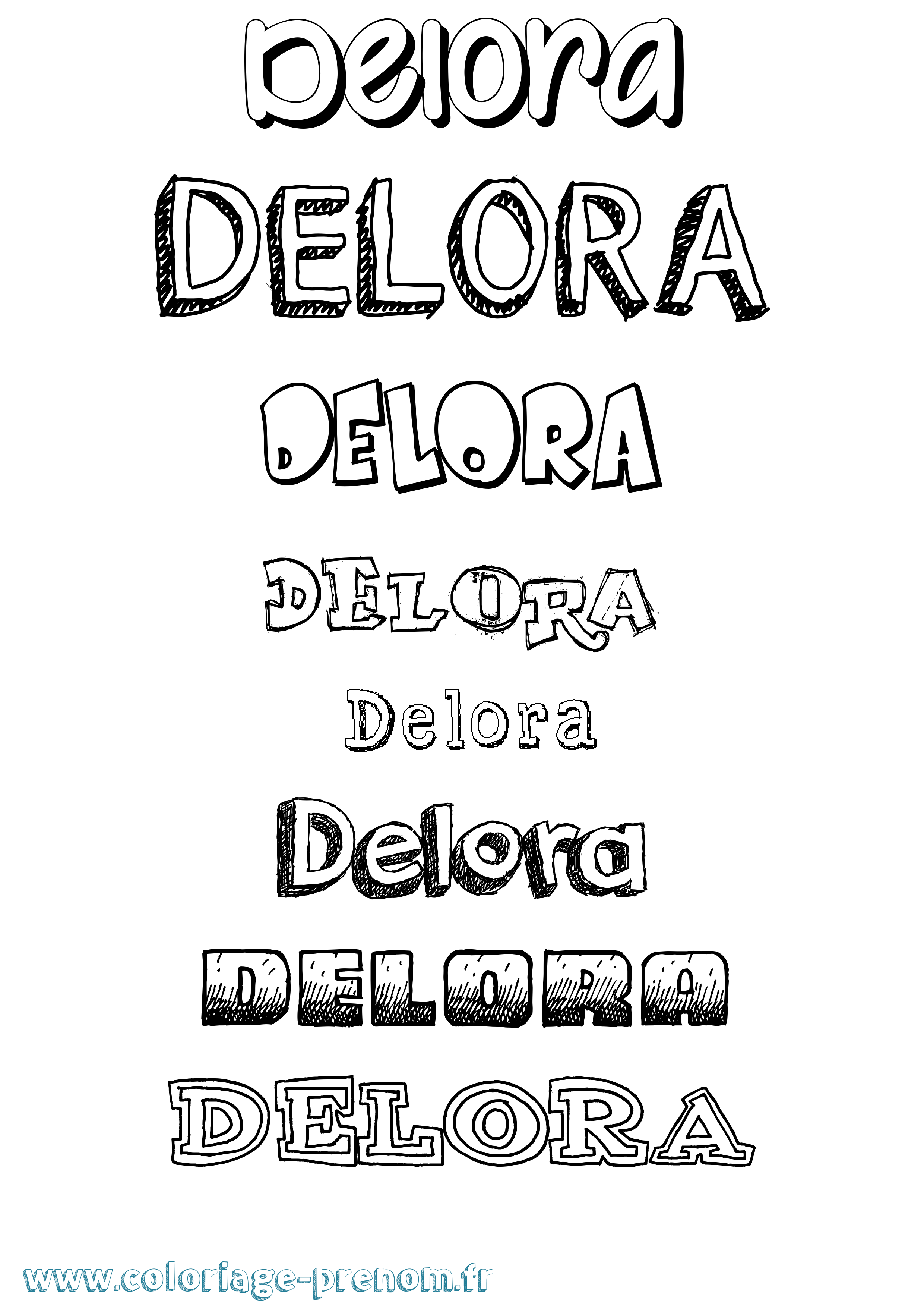 Coloriage prénom Delora Dessiné