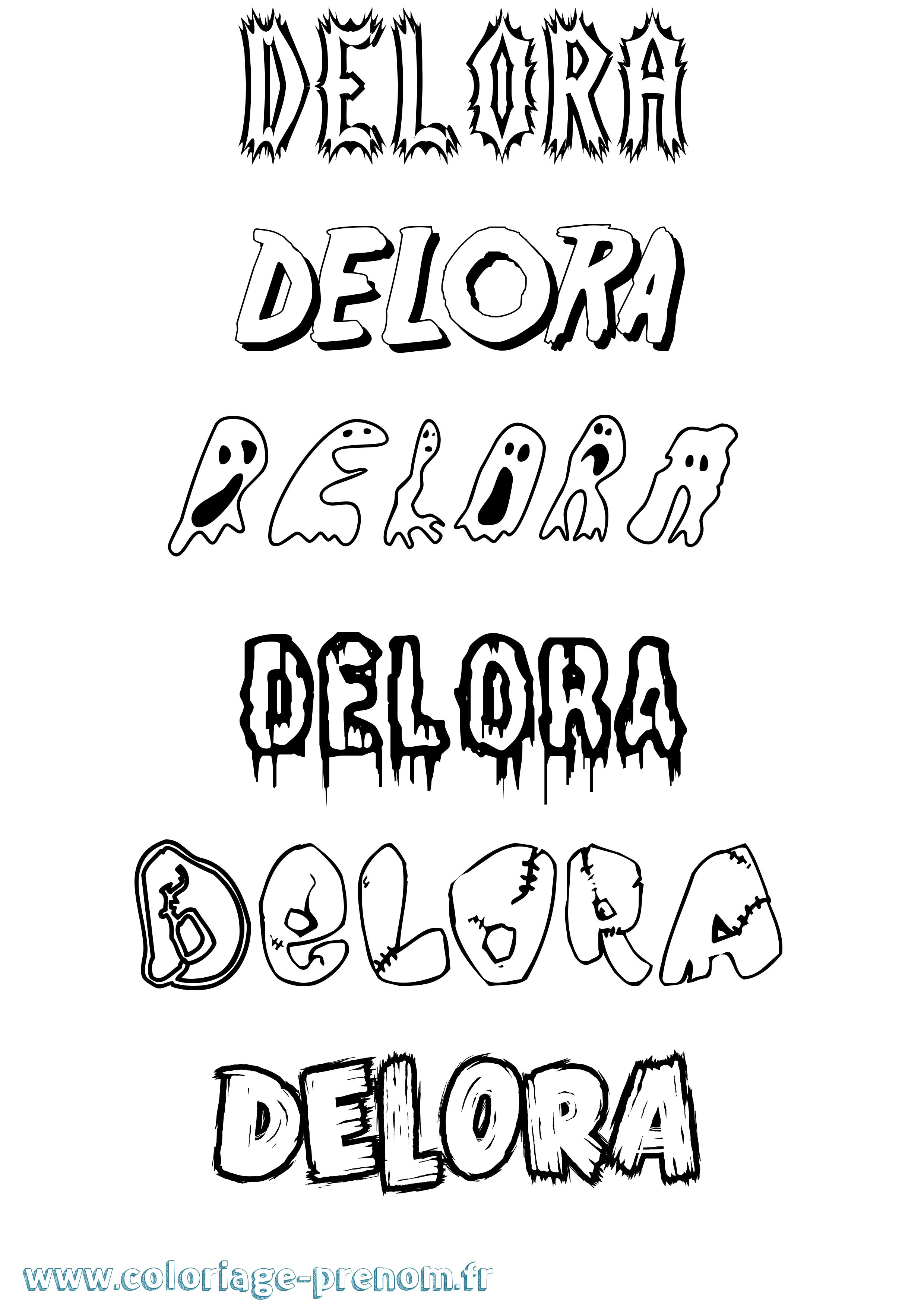 Coloriage prénom Delora Frisson