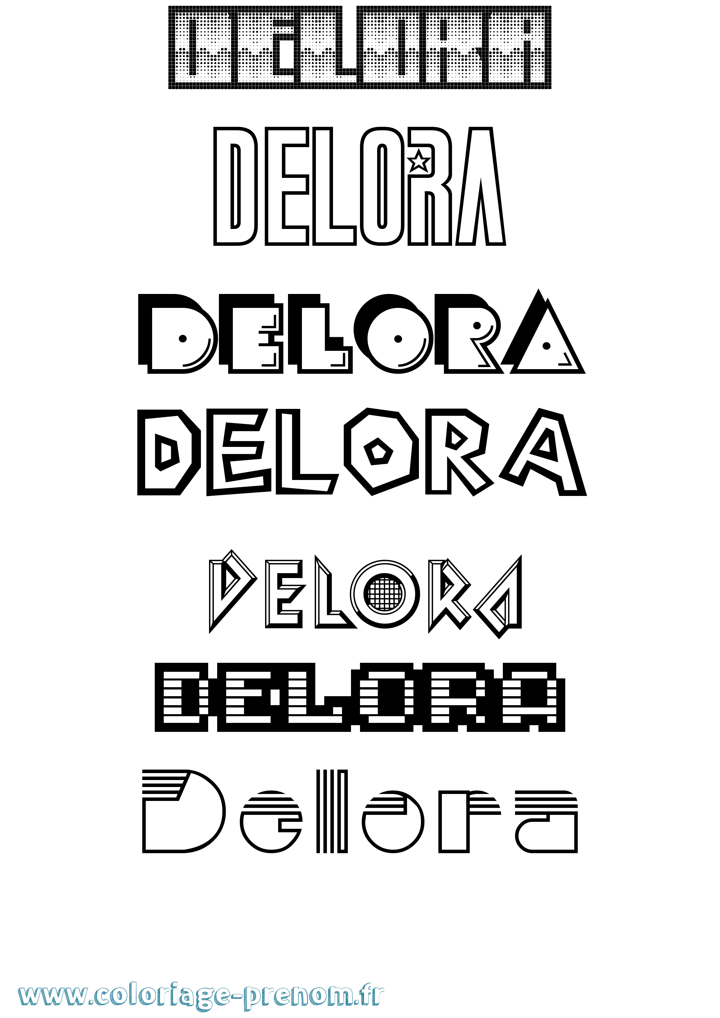 Coloriage prénom Delora Jeux Vidéos