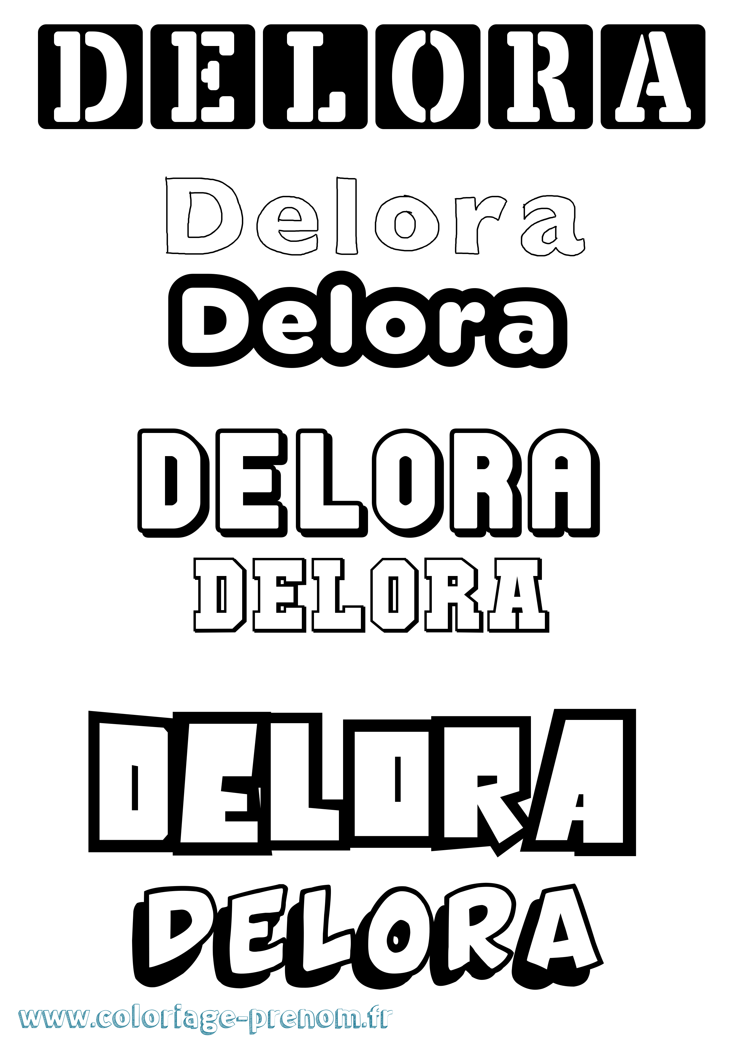 Coloriage prénom Delora Simple