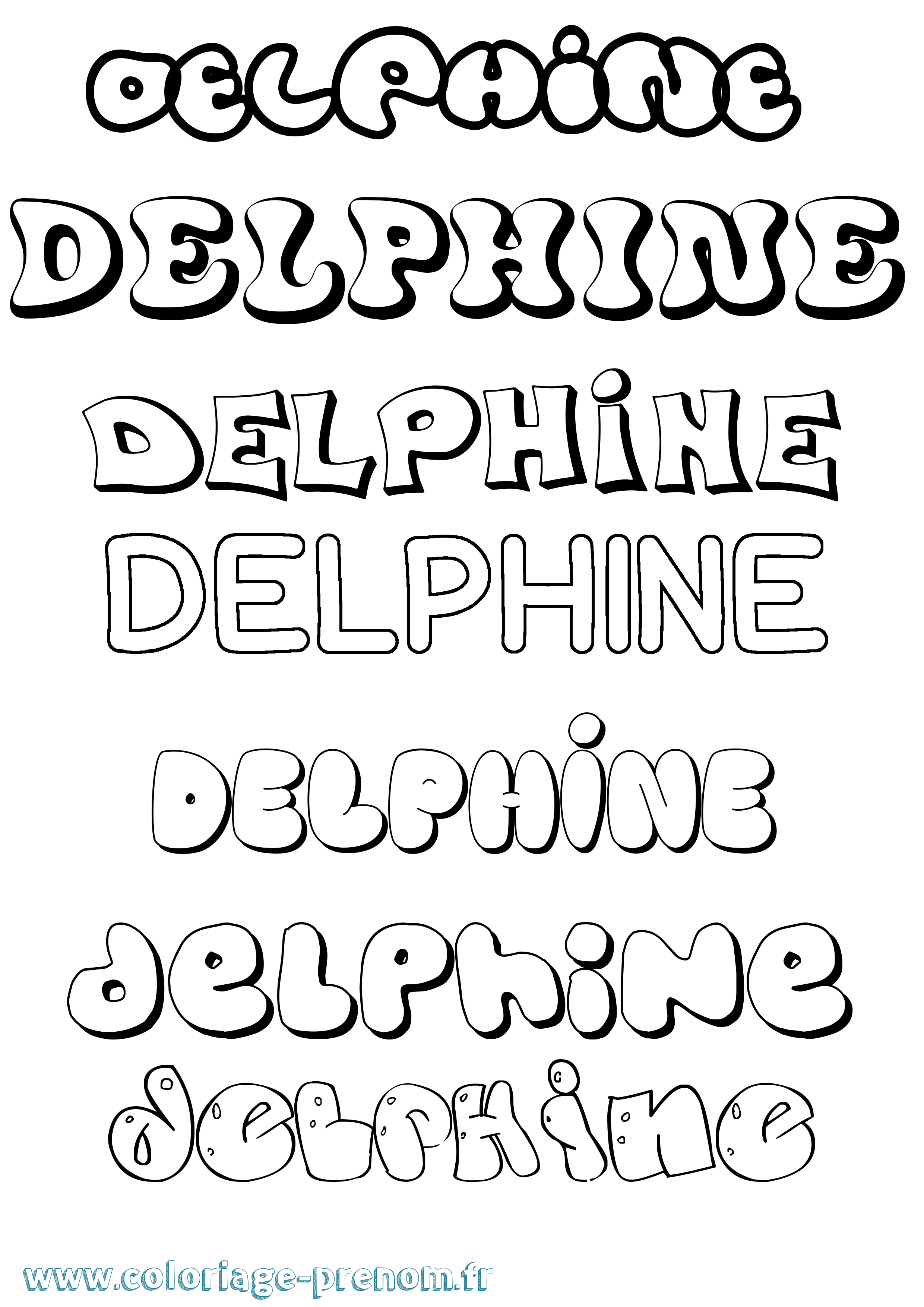 Coloriage Delphine Coloriage prénom Delphine