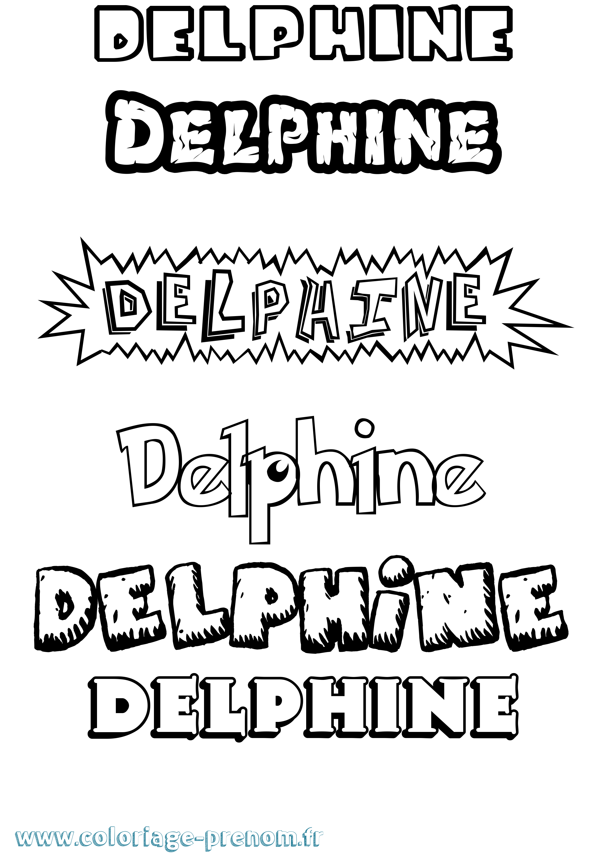 Coloriage Delphine Coloriage prénom Delphine