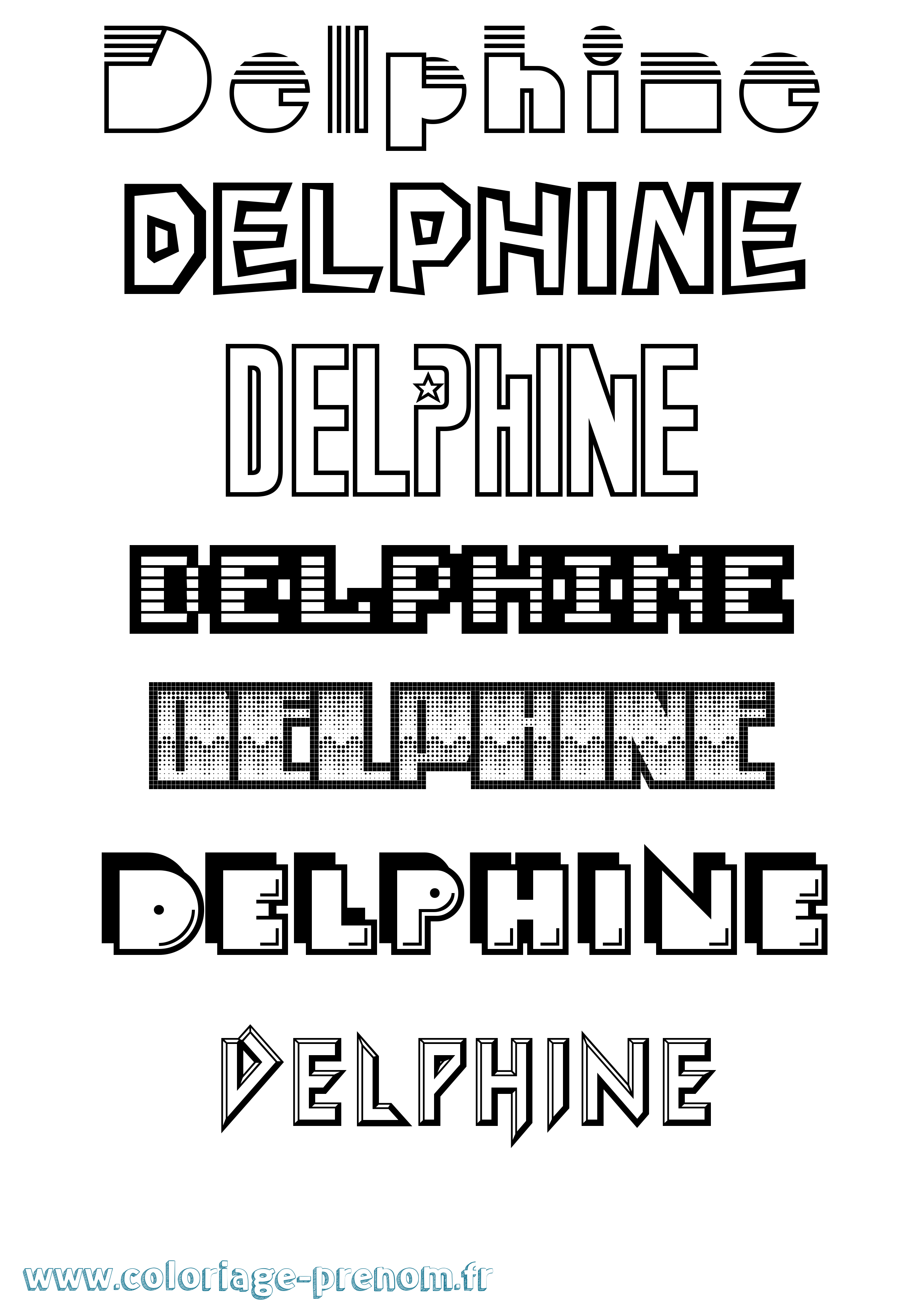 Coloriage prénom Delphine Jeux Vidéos