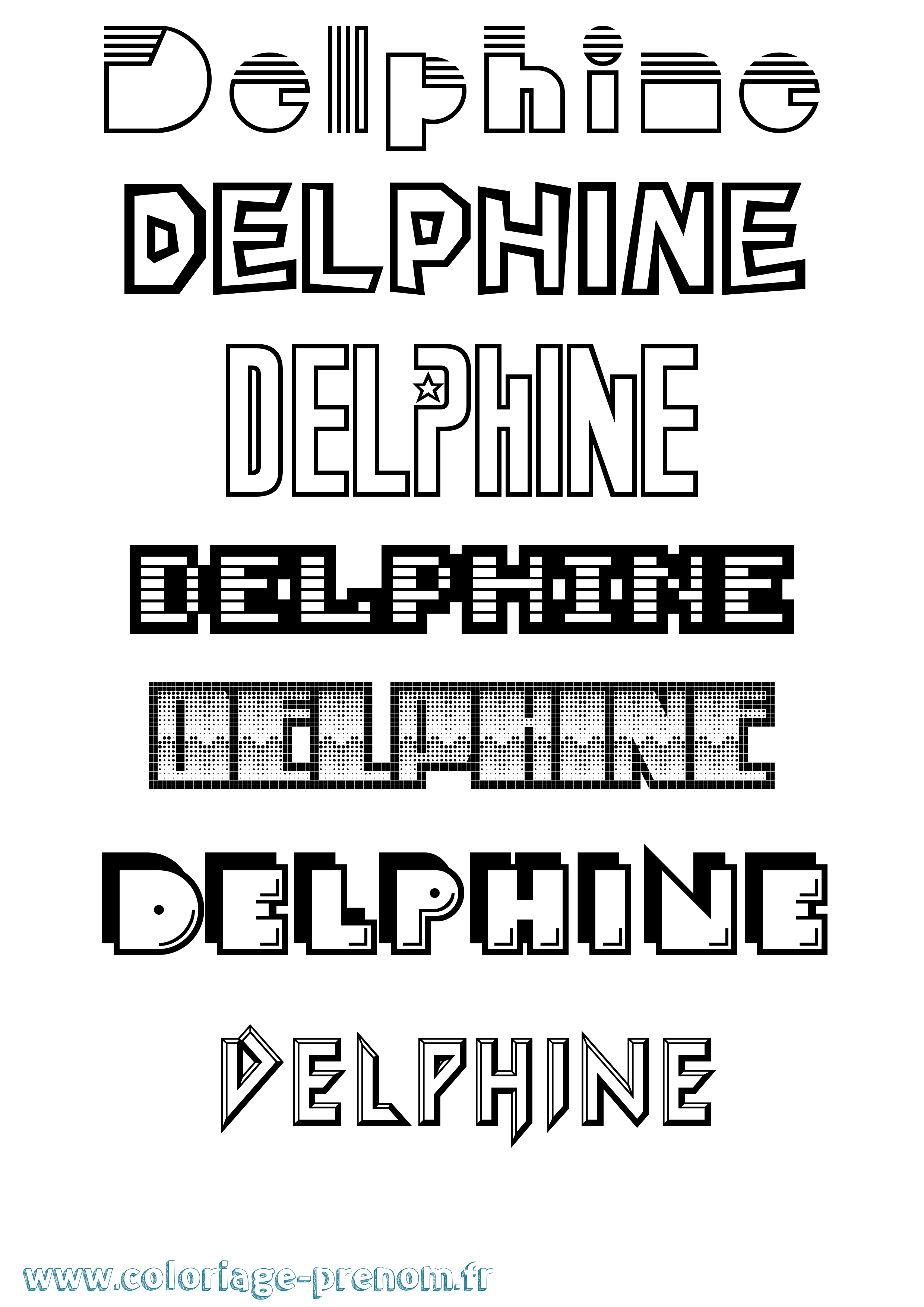 Coloriage Delphine Coloriage prénom Delphine