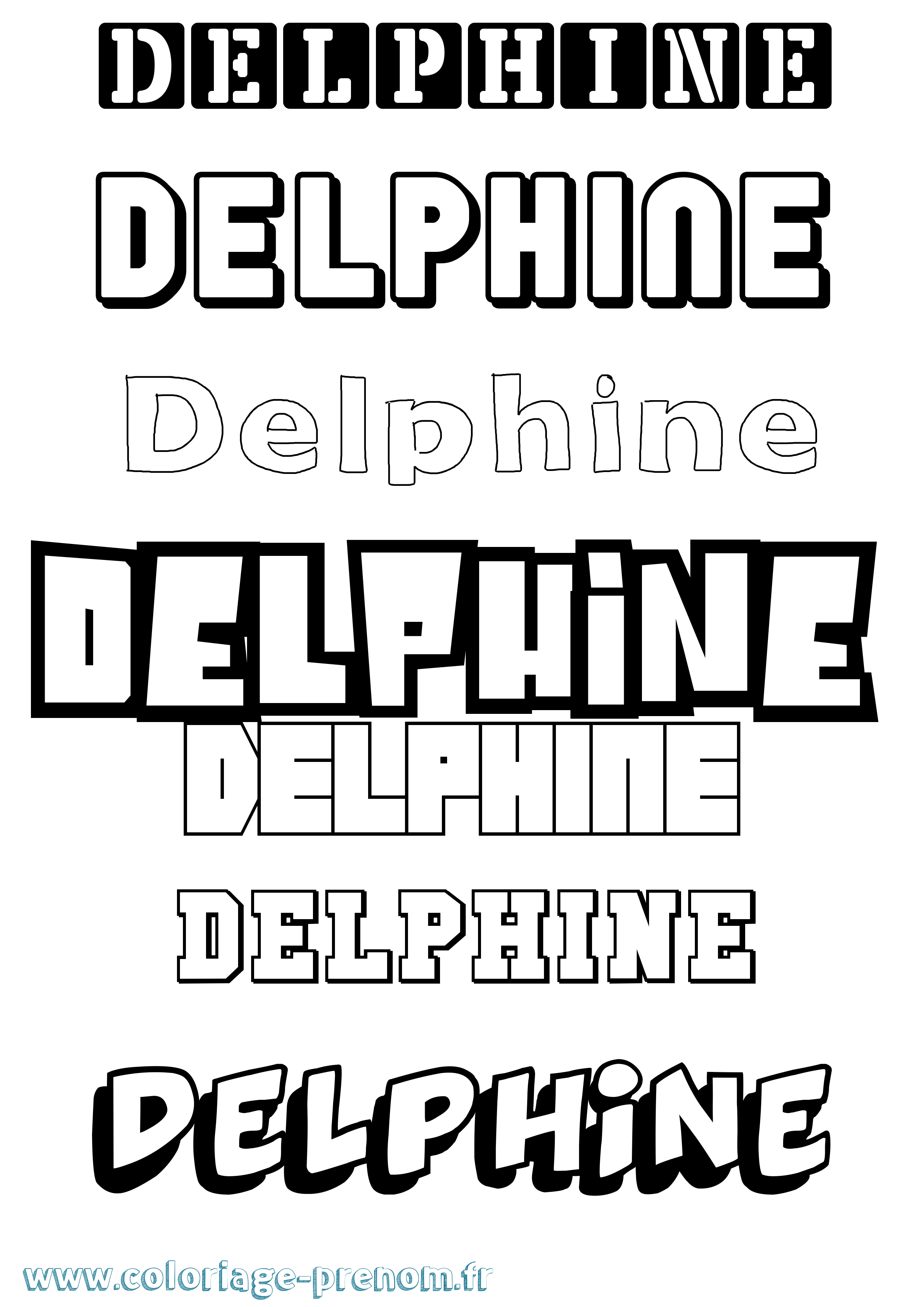 Coloriage prénom Delphine Simple