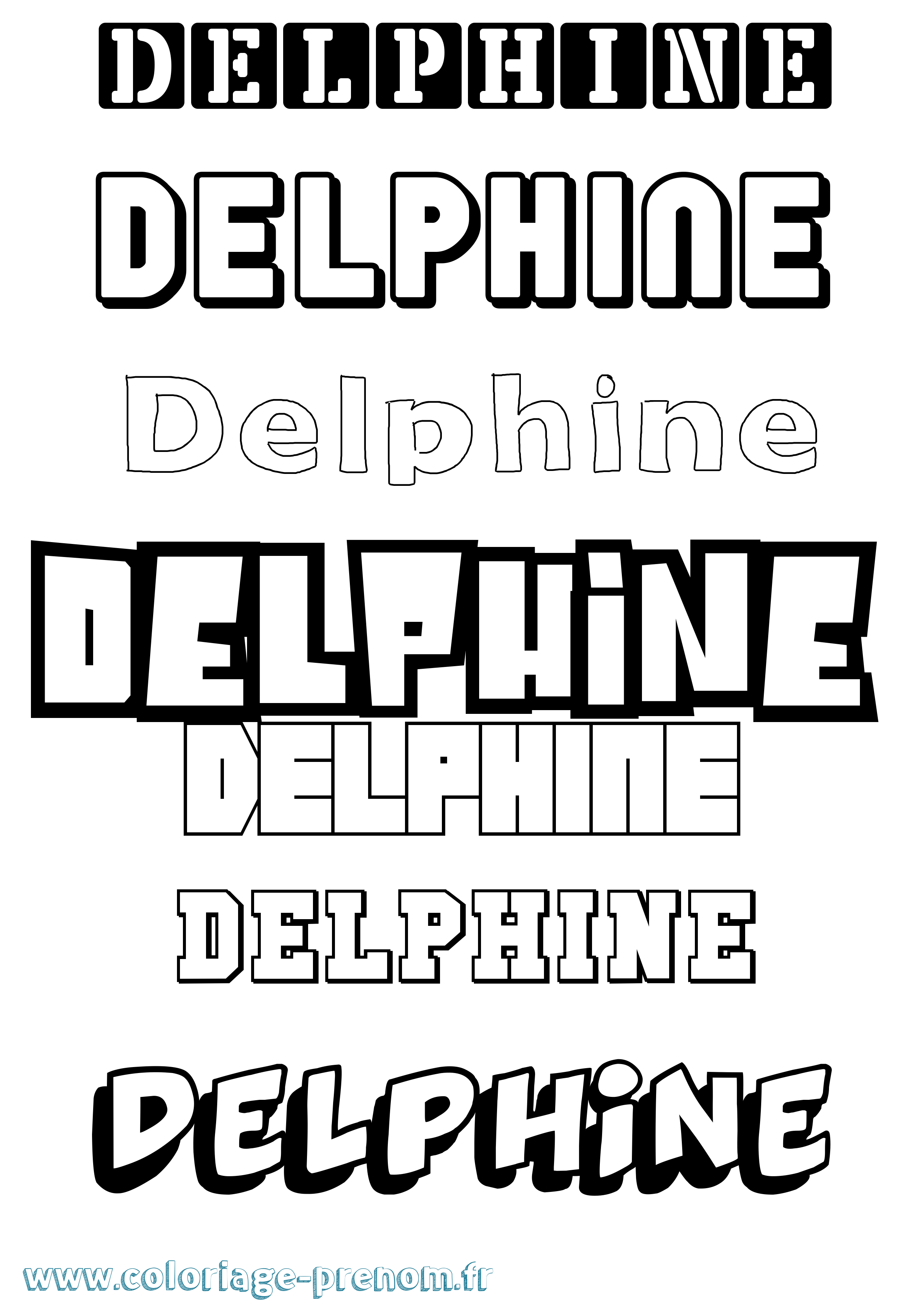 Coloriage Delphine Coloriage prénom Delphine