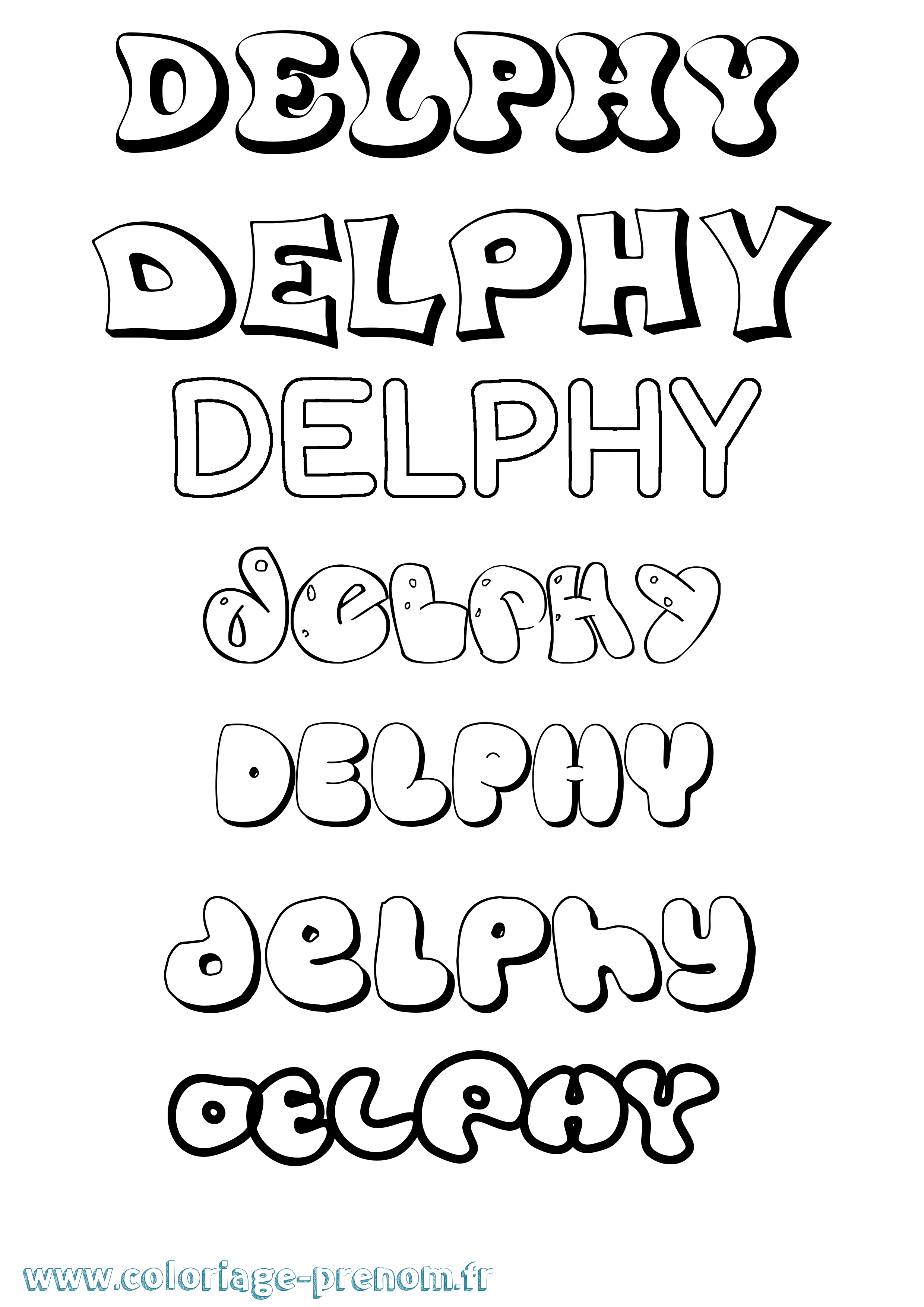 Coloriage Delphy Bubble Coloriage prénom Delphy Bubble