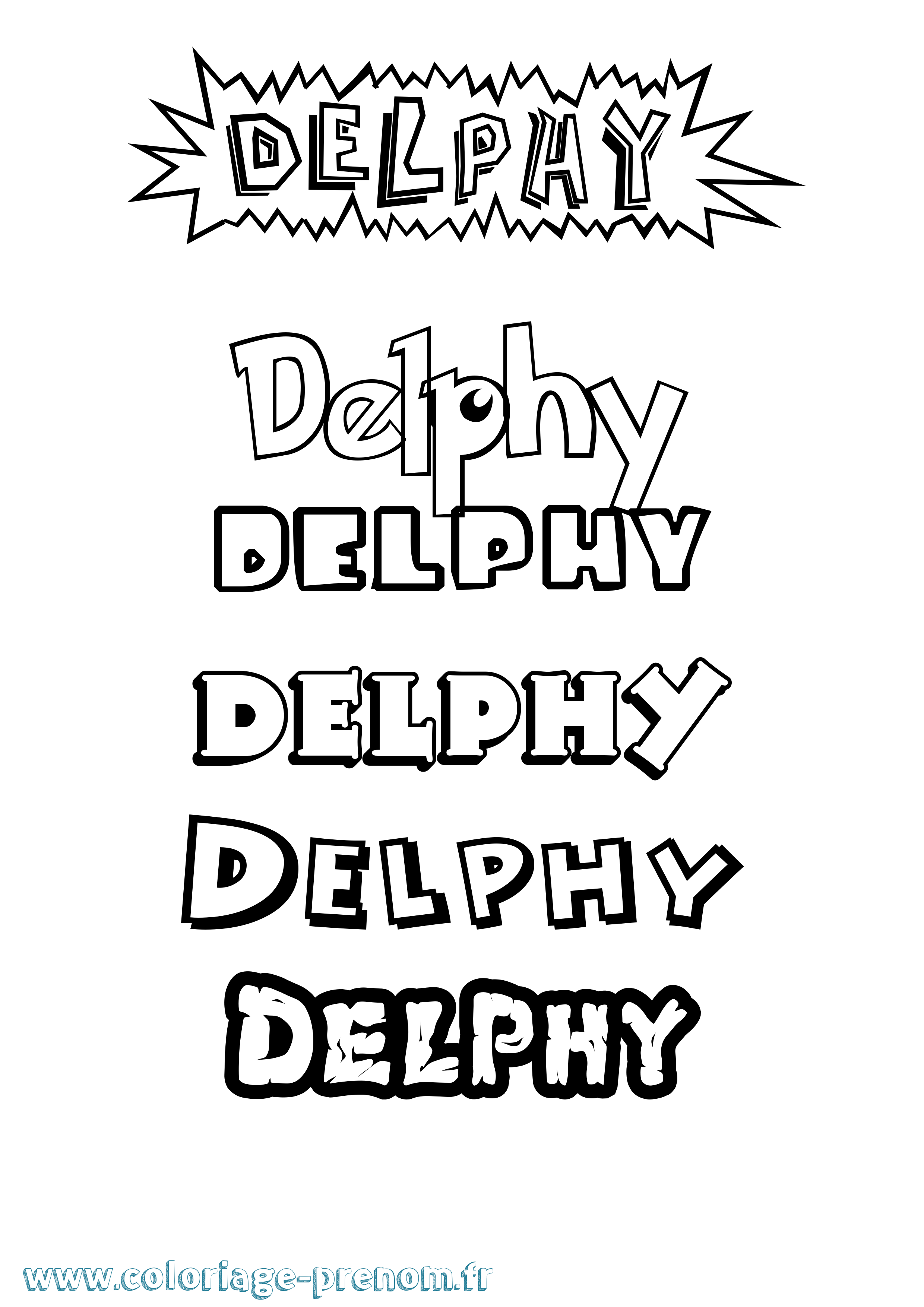 Coloriage Delphy Dessin Animé Coloriage prénom Delphy Dessin Animé