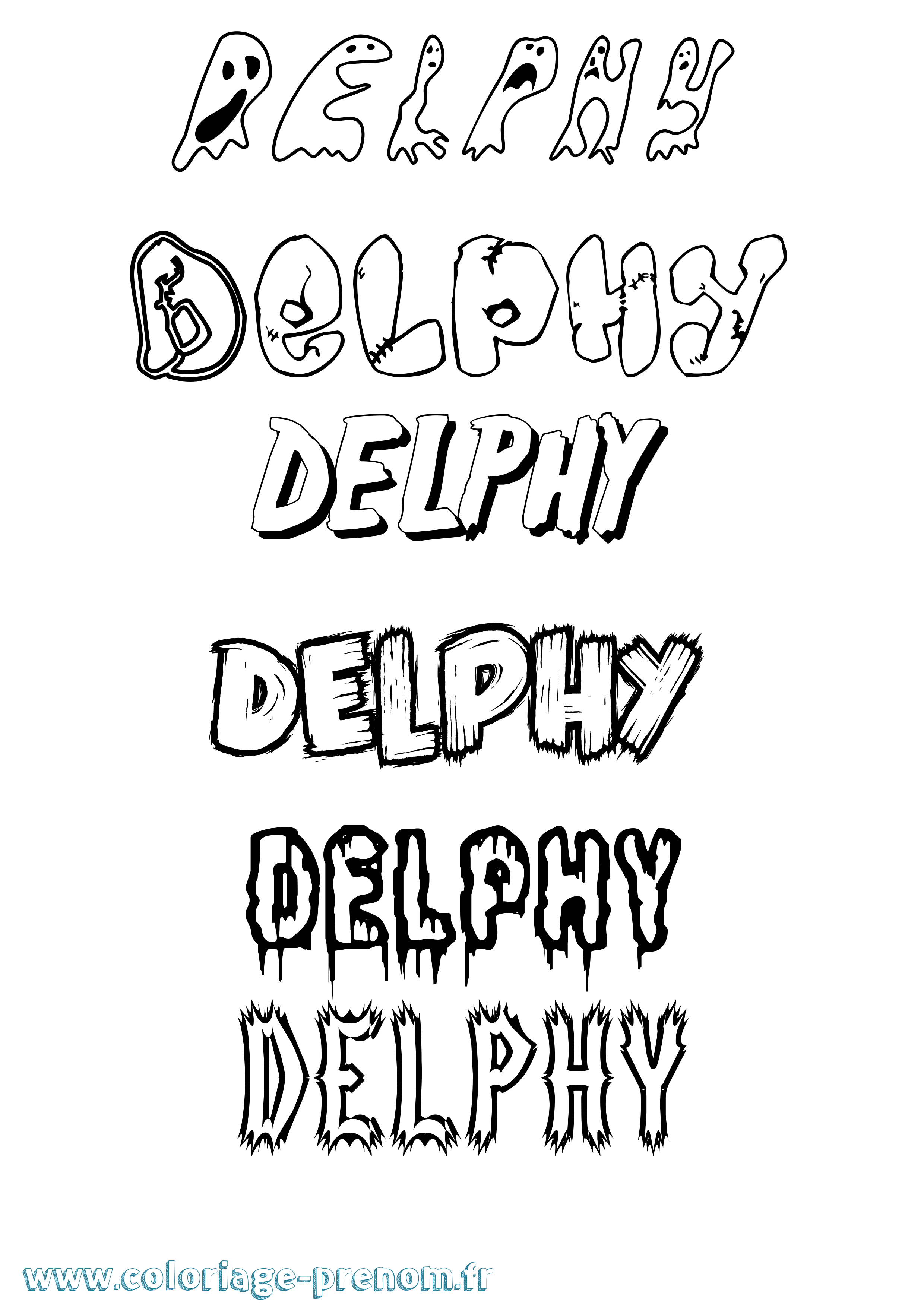 Coloriage Delphy Frisson Coloriage prénom Delphy Frisson