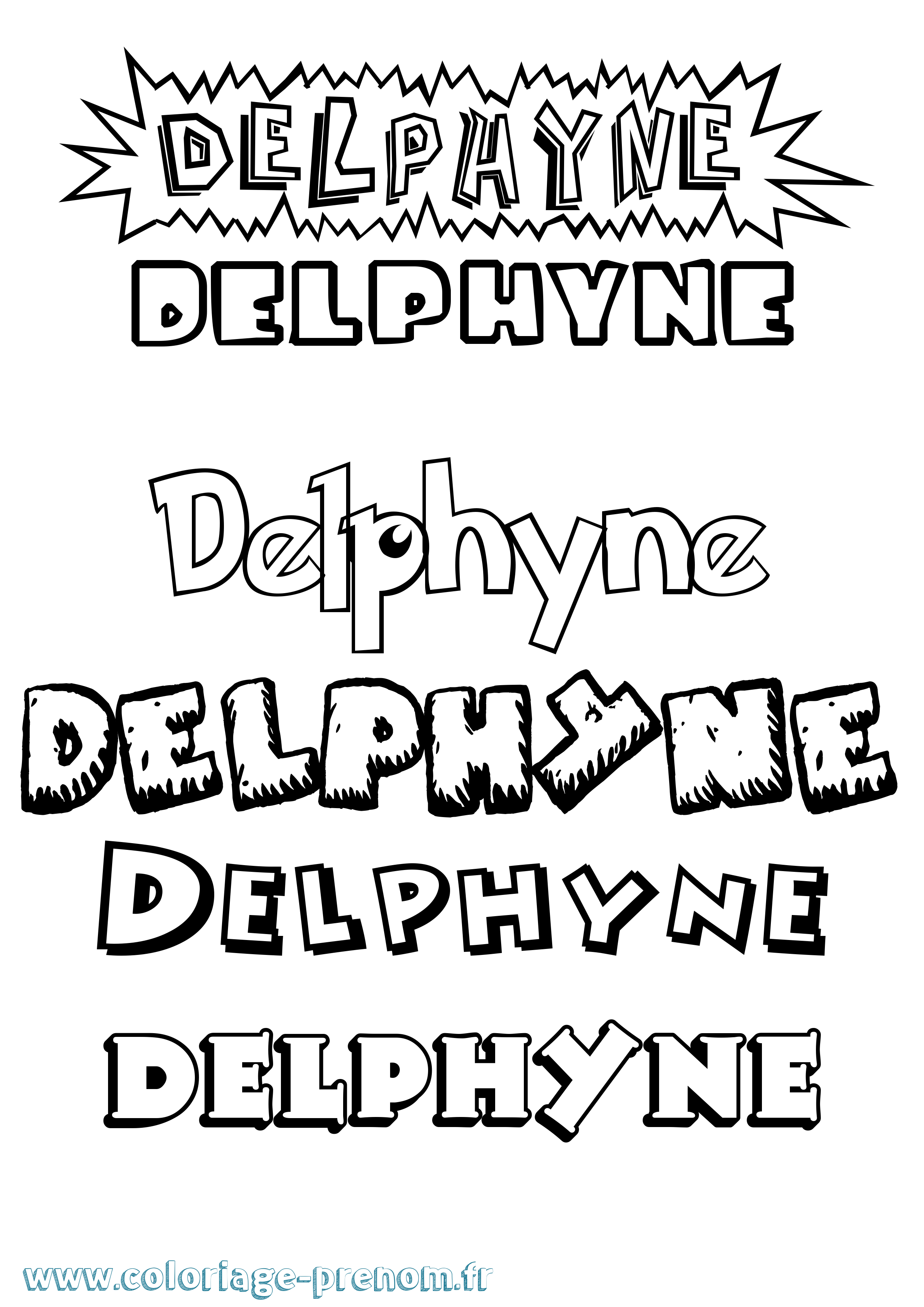 Coloriage prénom Delphyne Dessin Animé