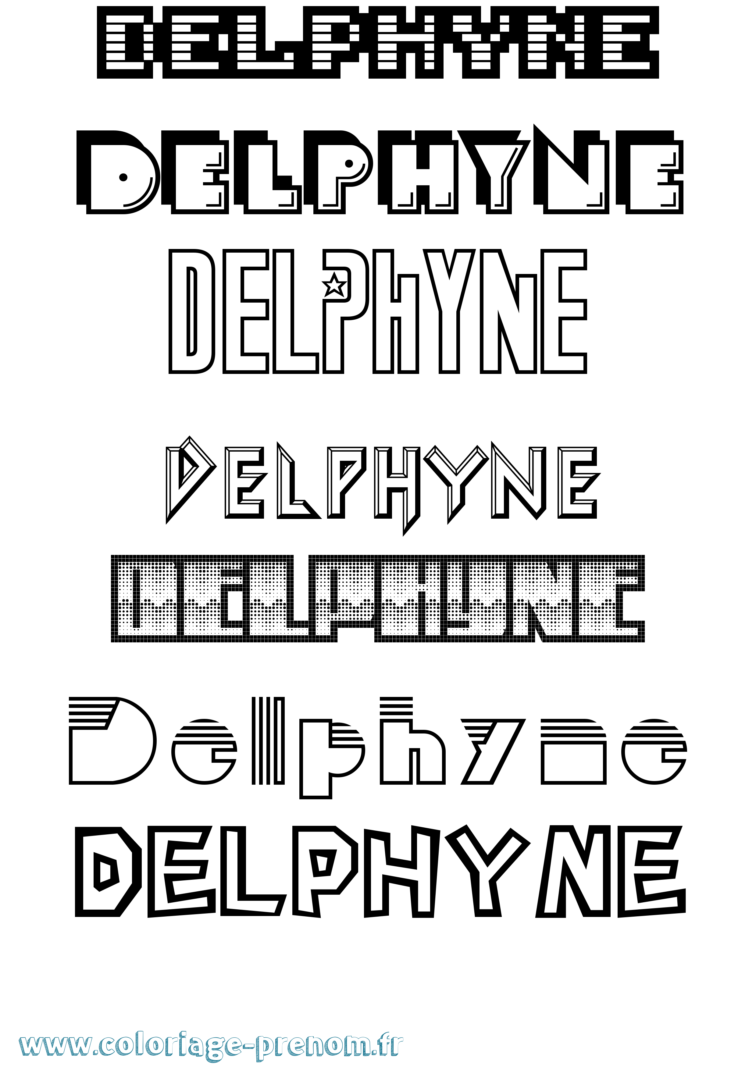 Coloriage prénom Delphyne Jeux Vidéos