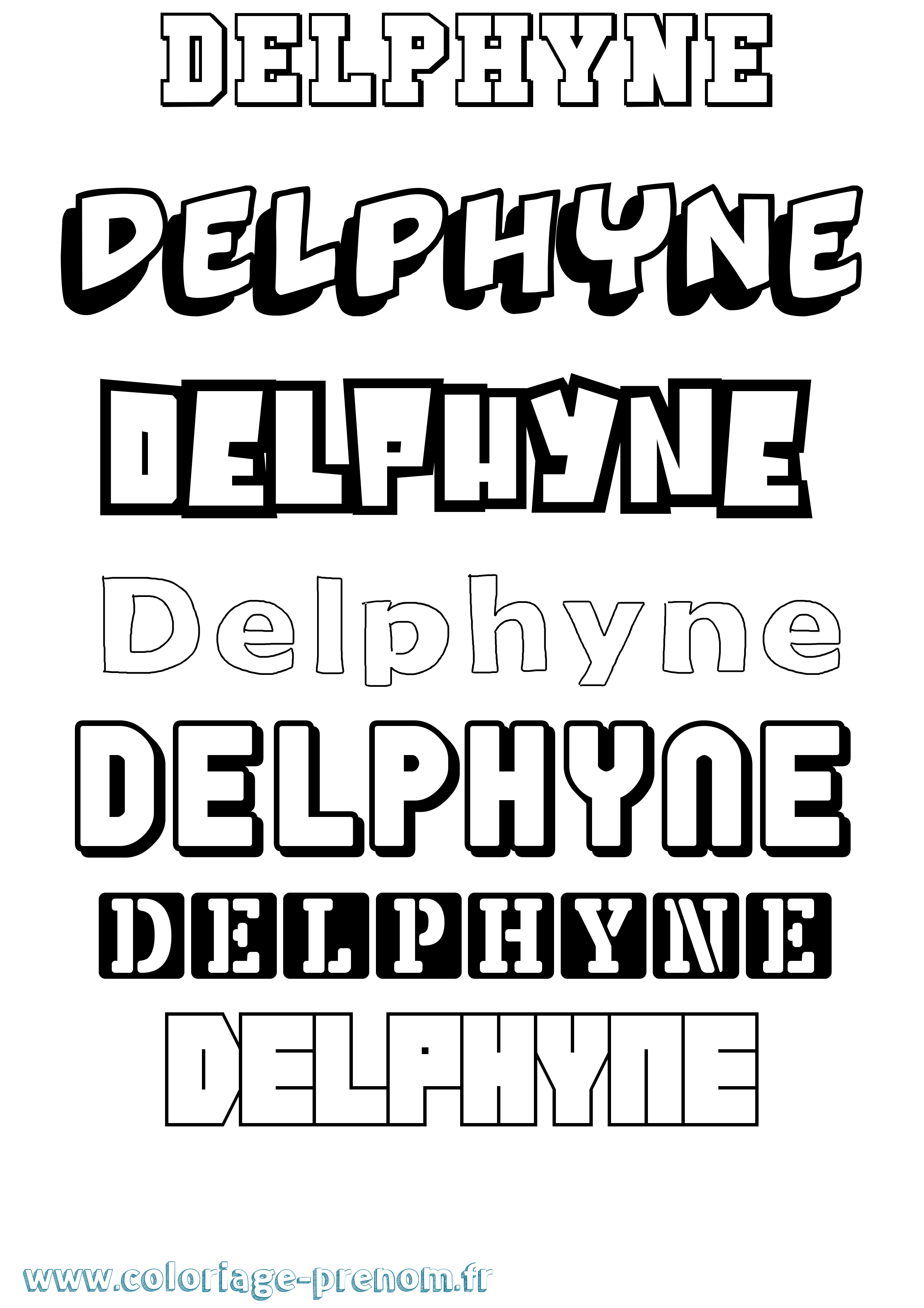 Coloriage prénom Delphyne Simple