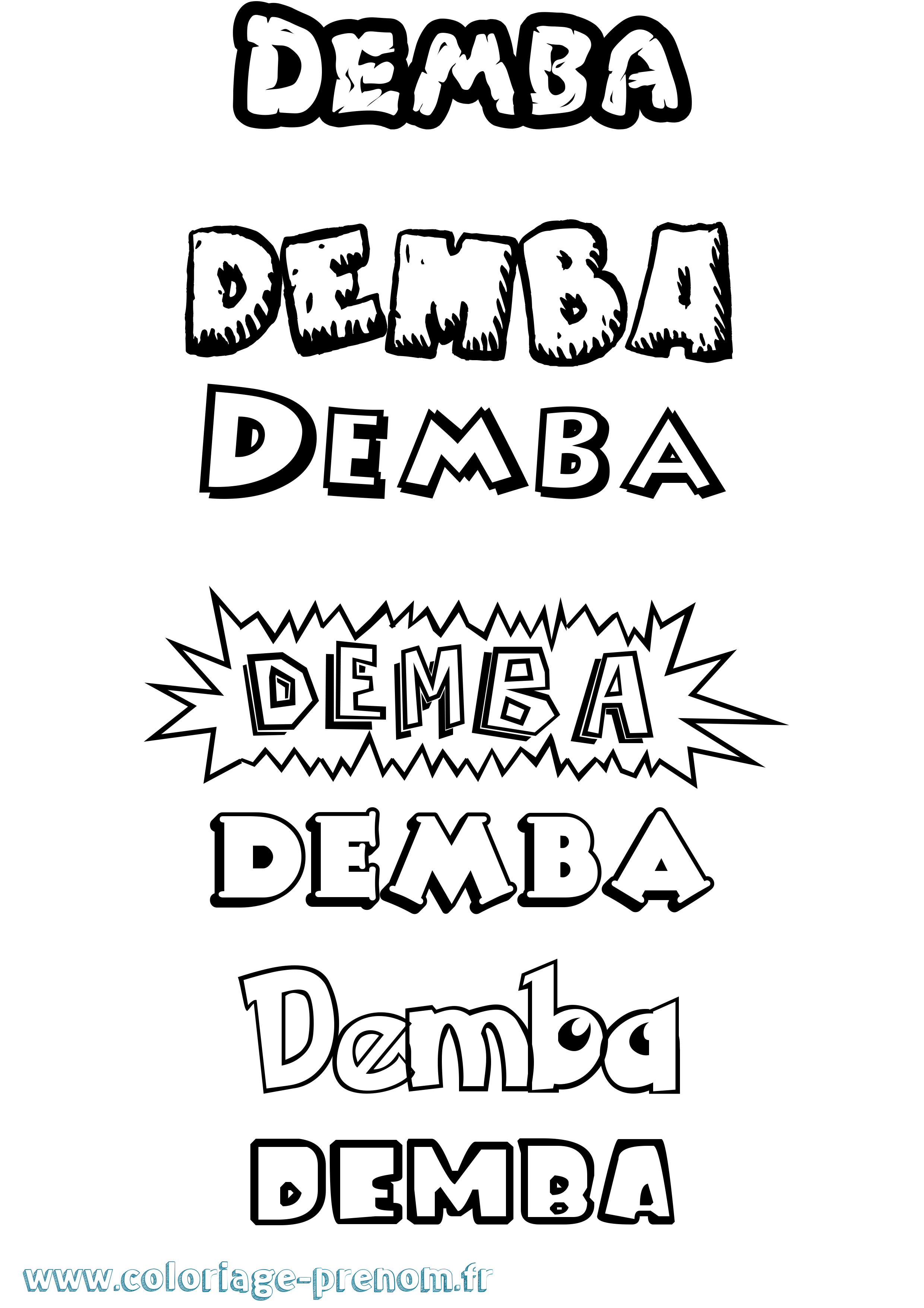 Coloriage prénom Demba Dessin Animé
