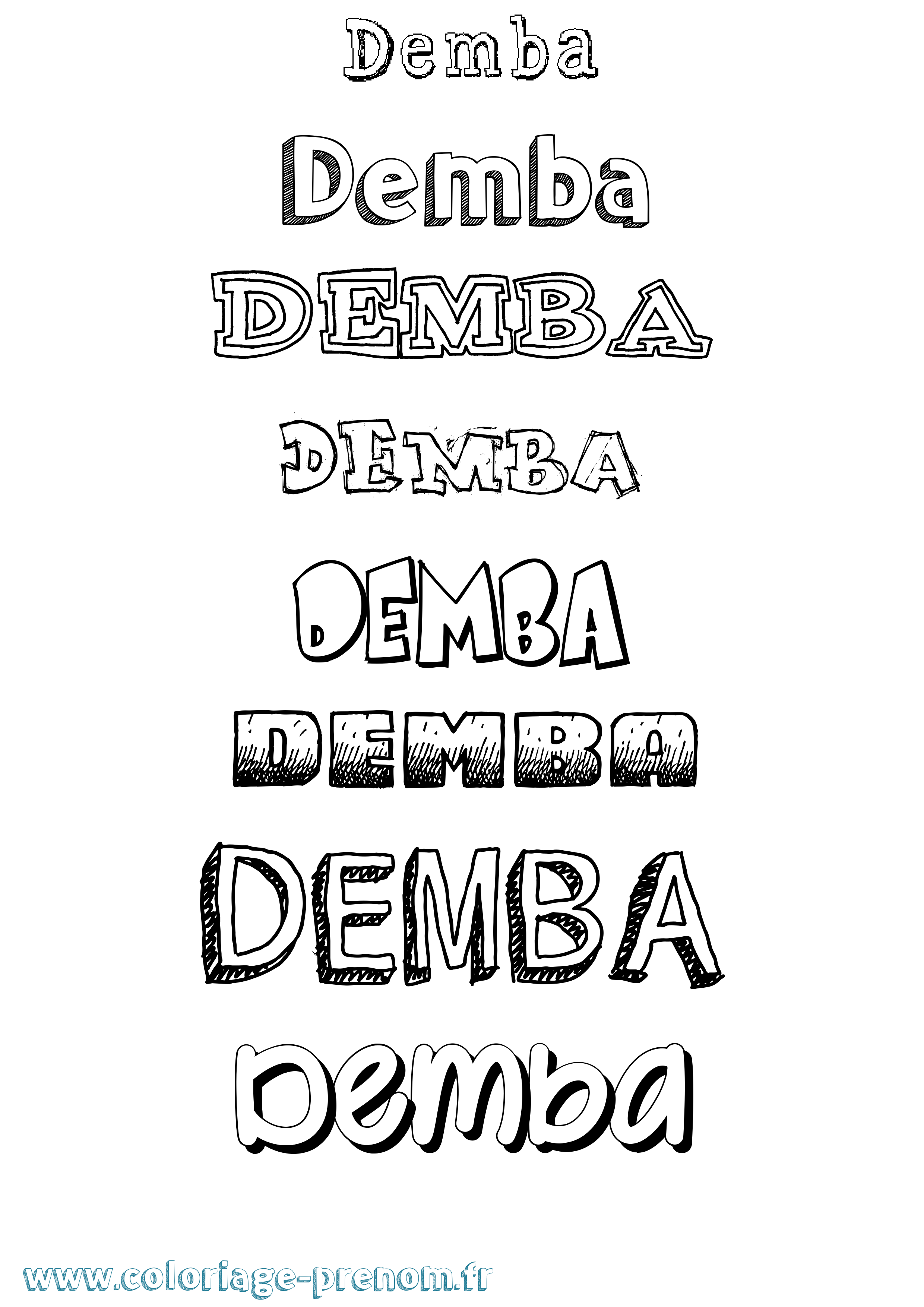 Coloriage prénom Demba