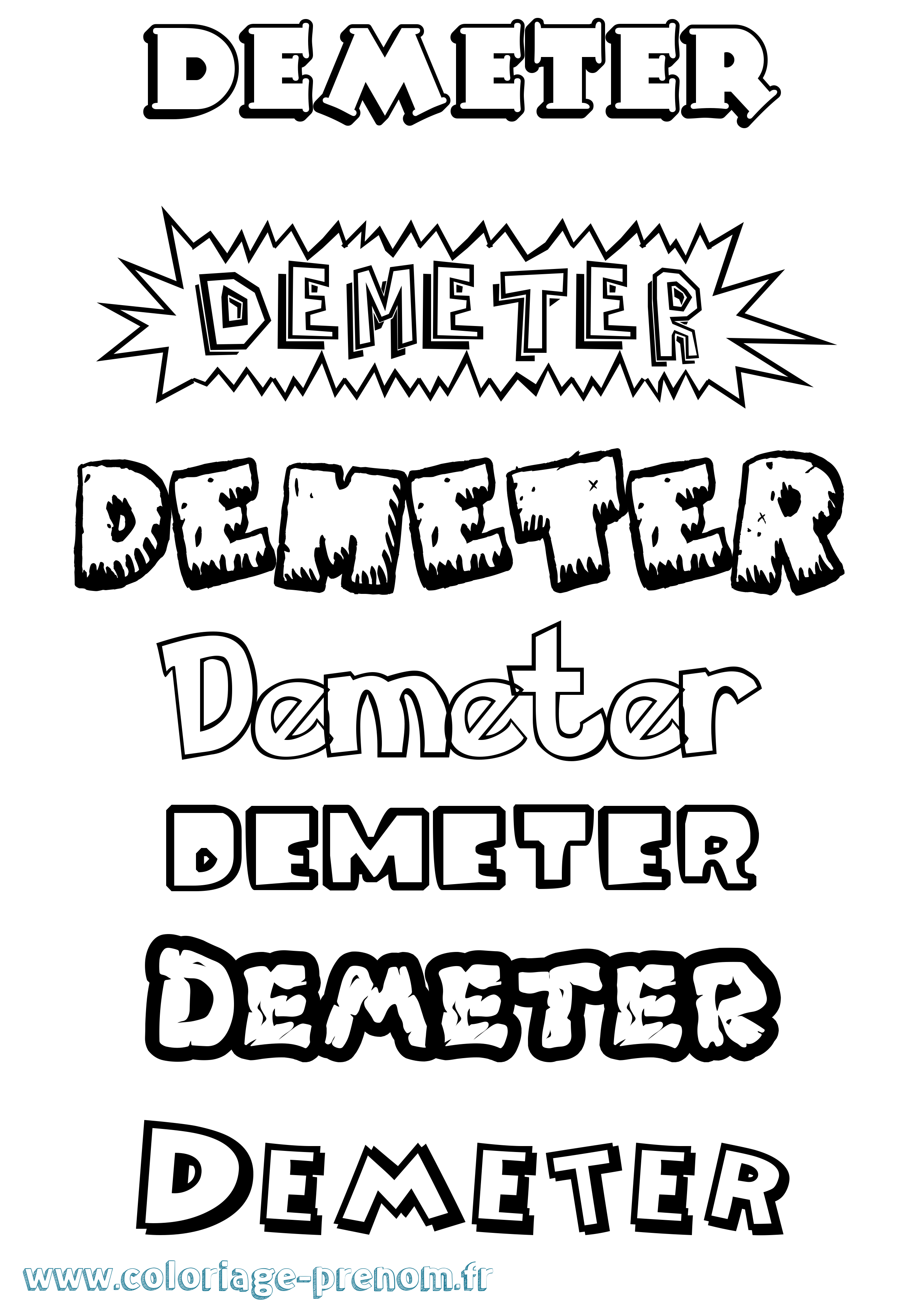 Coloriage prénom Demeter Dessin Animé