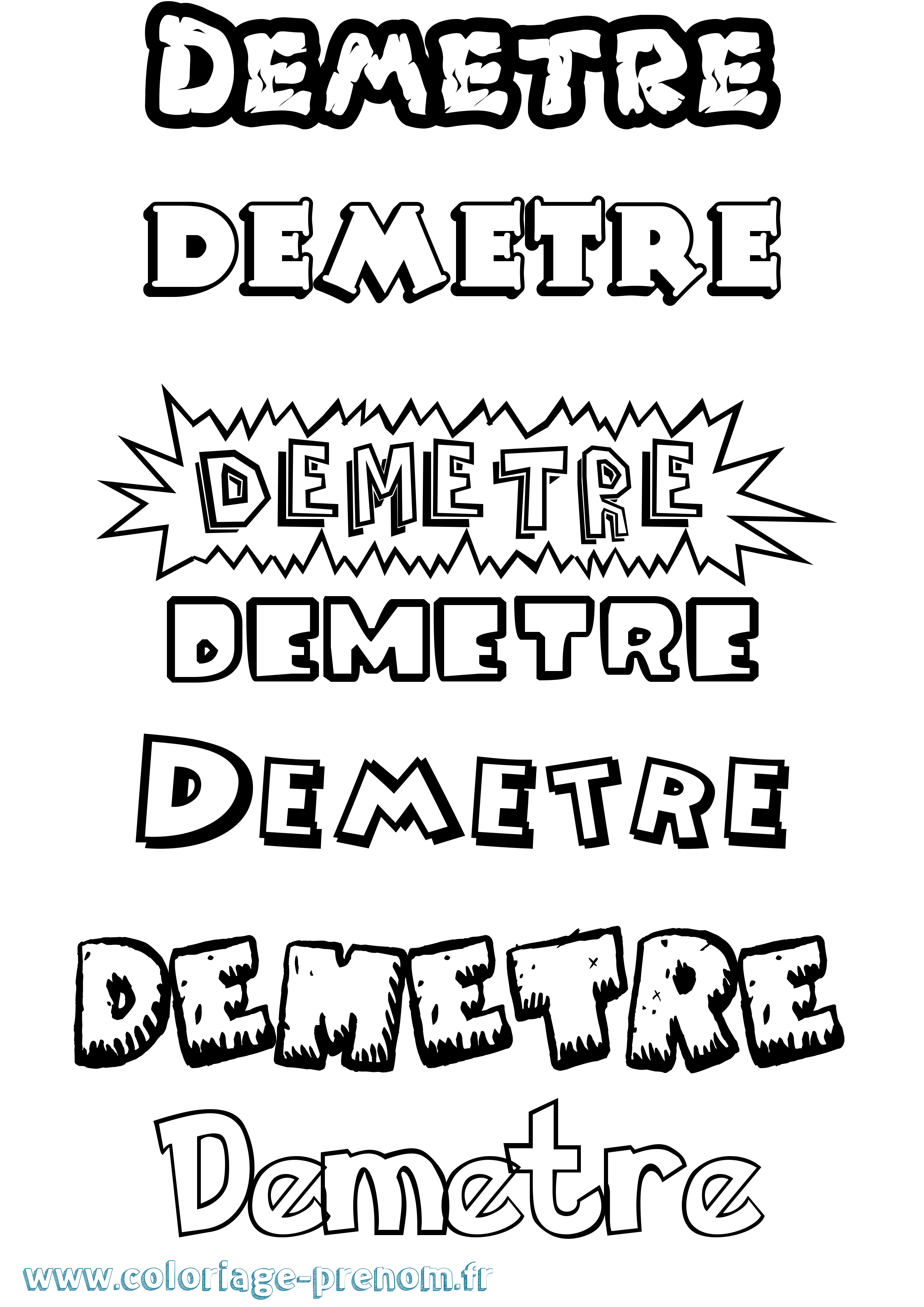 Coloriage Demetre Dessin Animé Coloriage prénom Demetre Dessin Animé