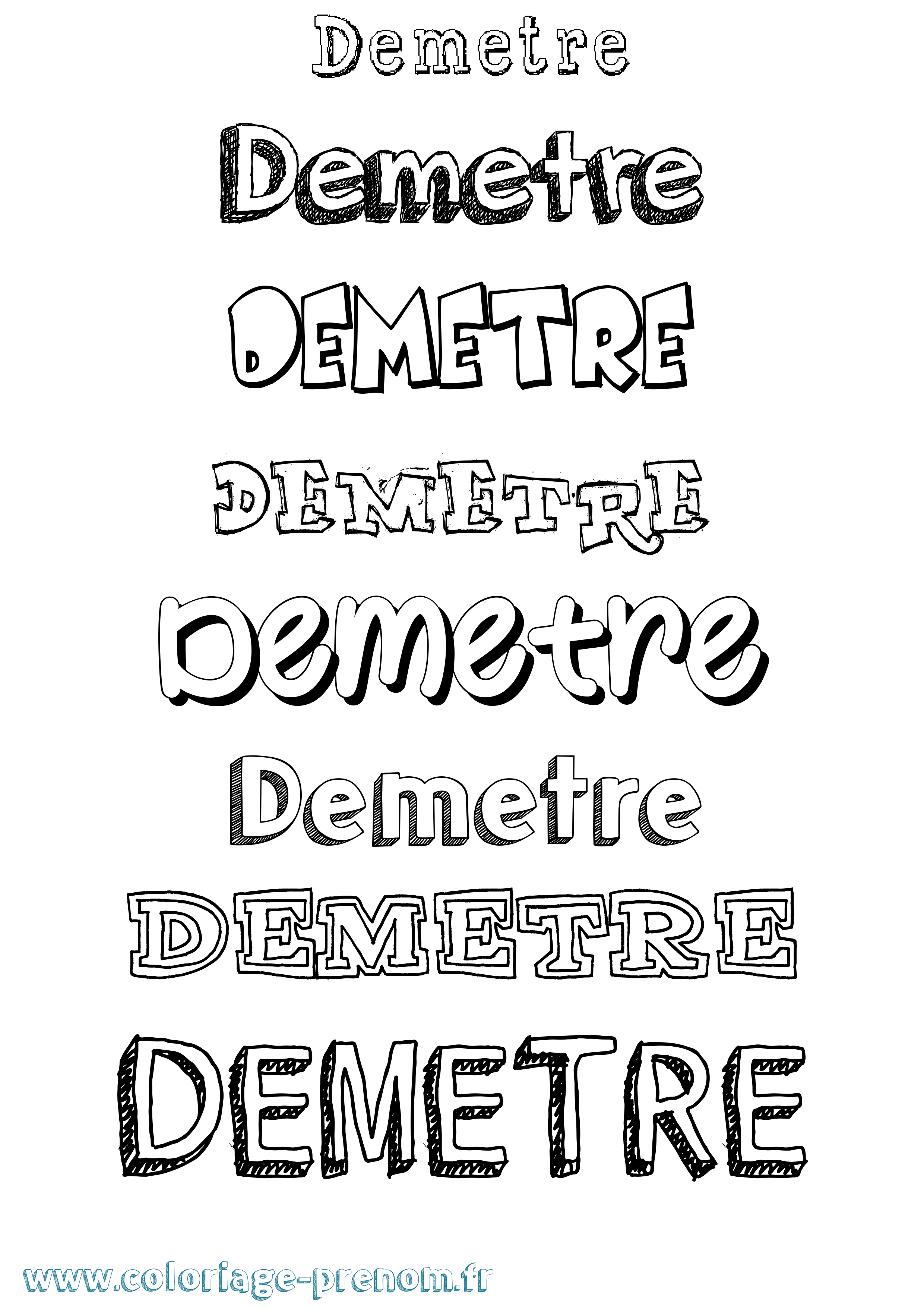 Coloriage Demetre Dessiné Coloriage prénom Demetre Dessiné