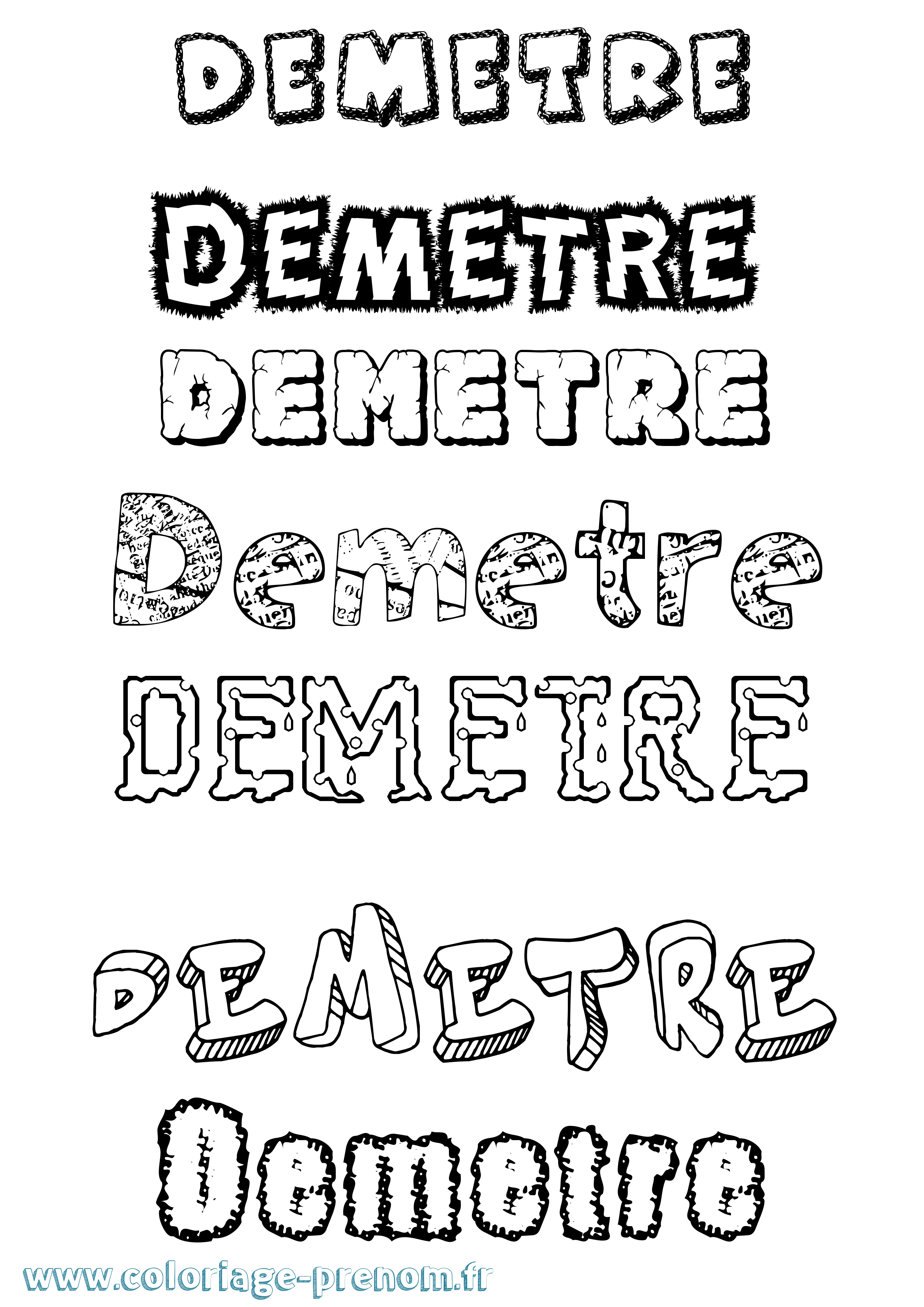 Coloriage Demetre Destructuré Coloriage prénom Demetre Destructuré