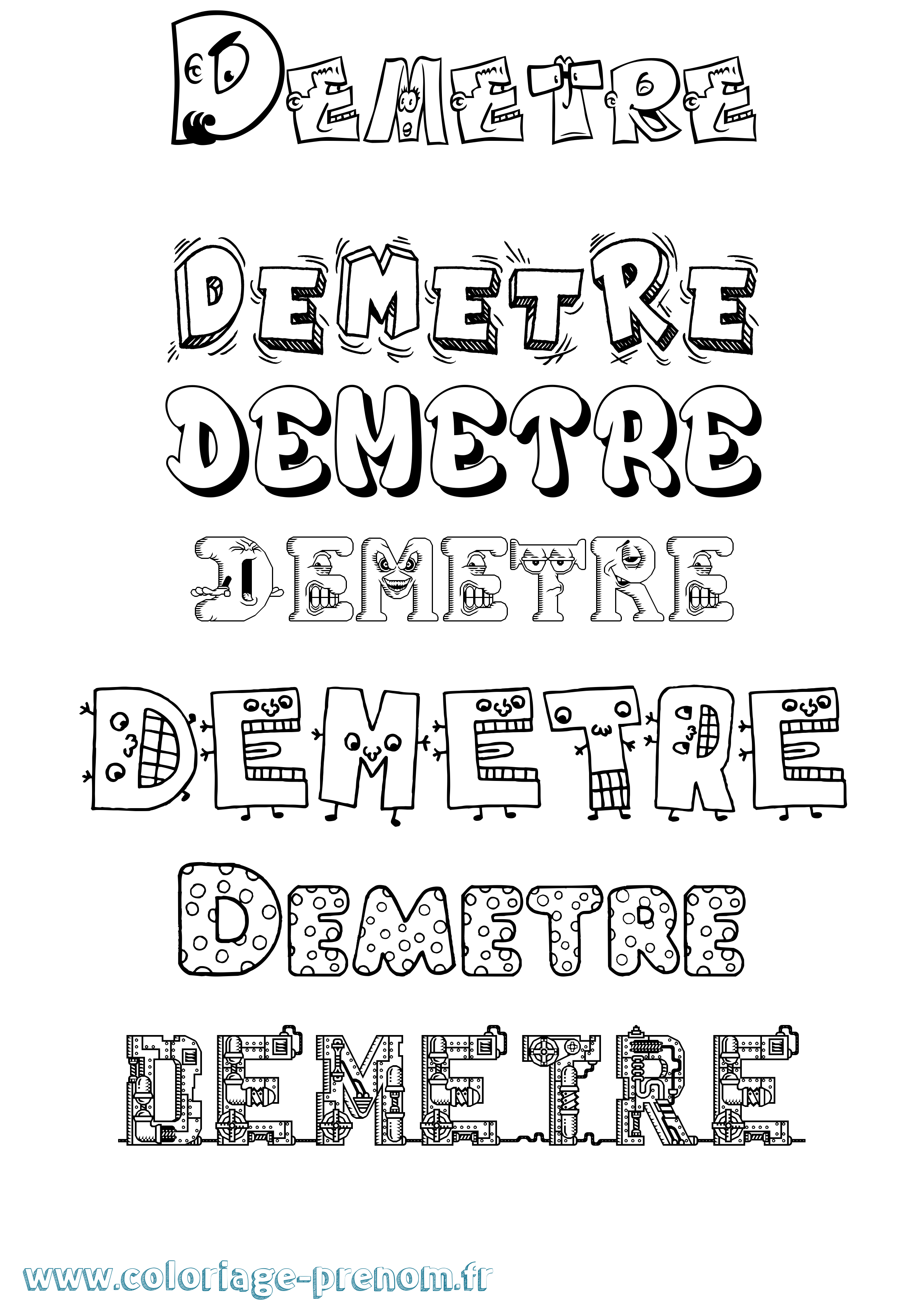 Coloriage Demetre Fun Coloriage prénom Demetre Fun