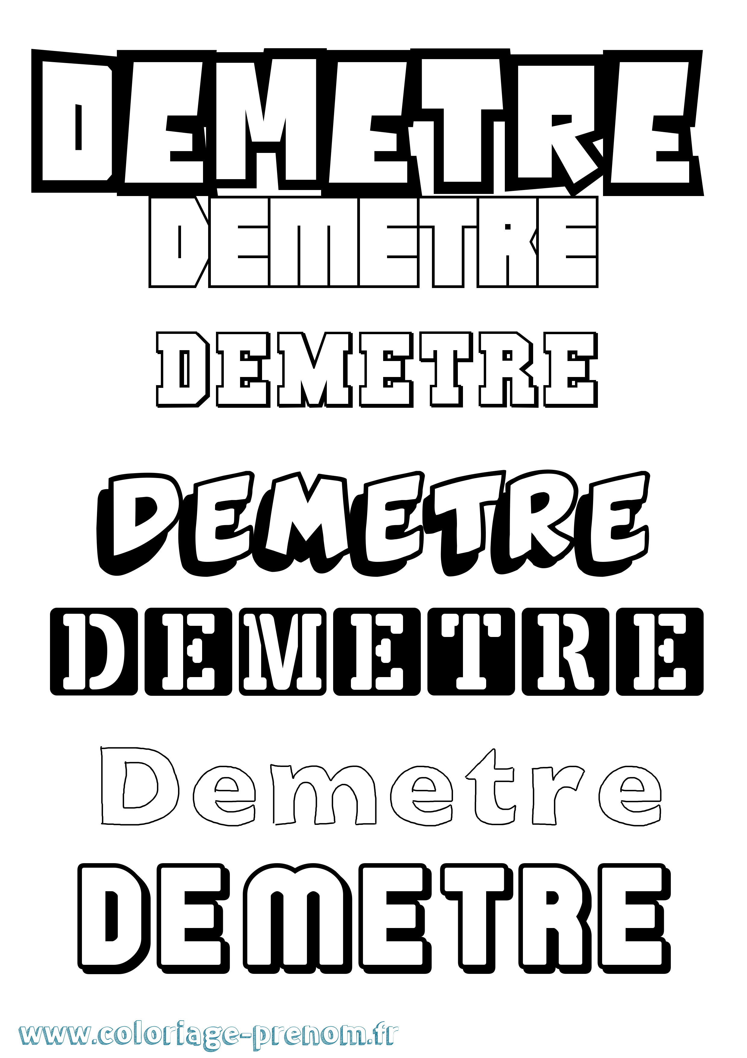 Coloriage Demetre Simple Coloriage prénom Demetre Simple