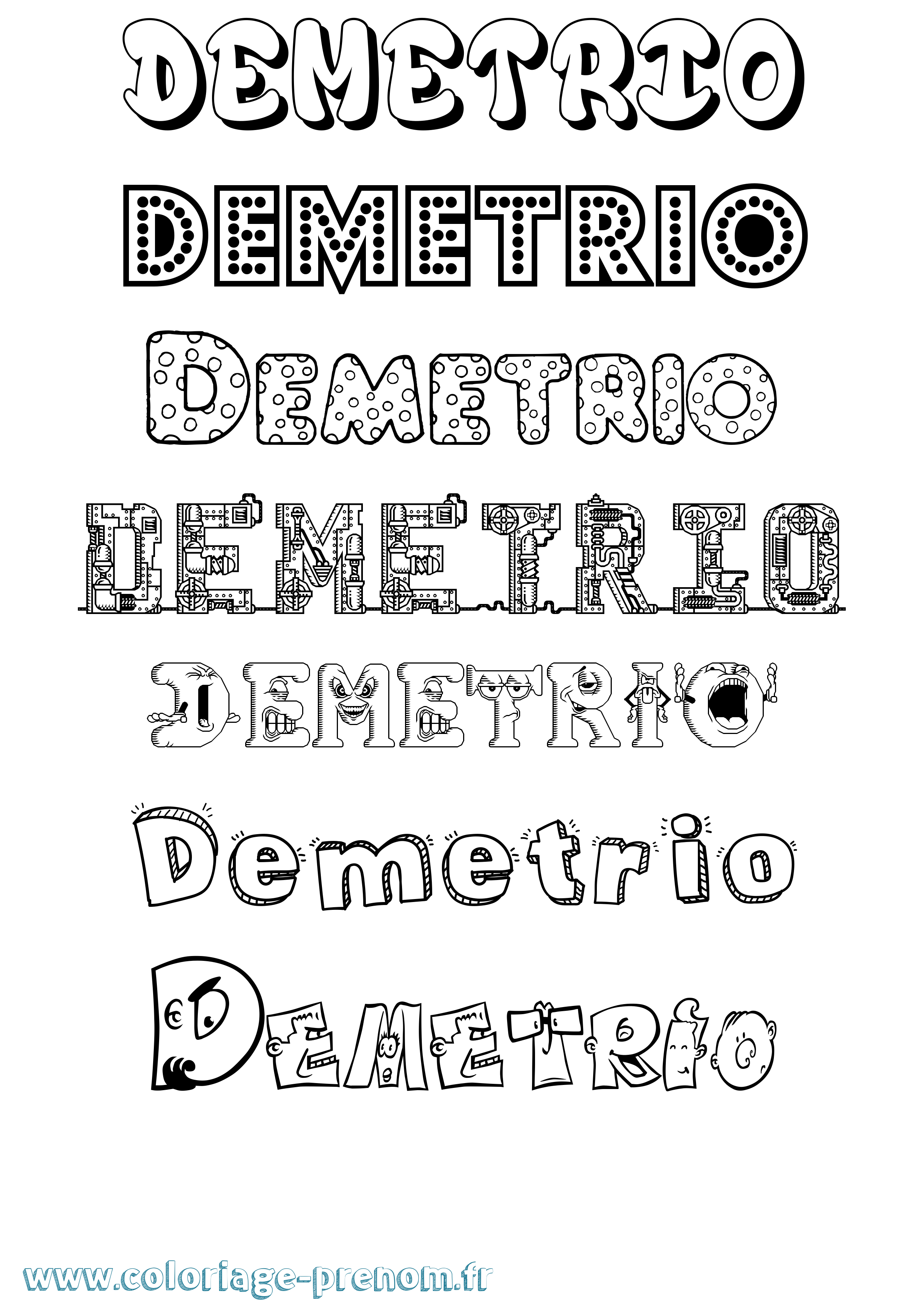 Coloriage prénom Demetrio Fun