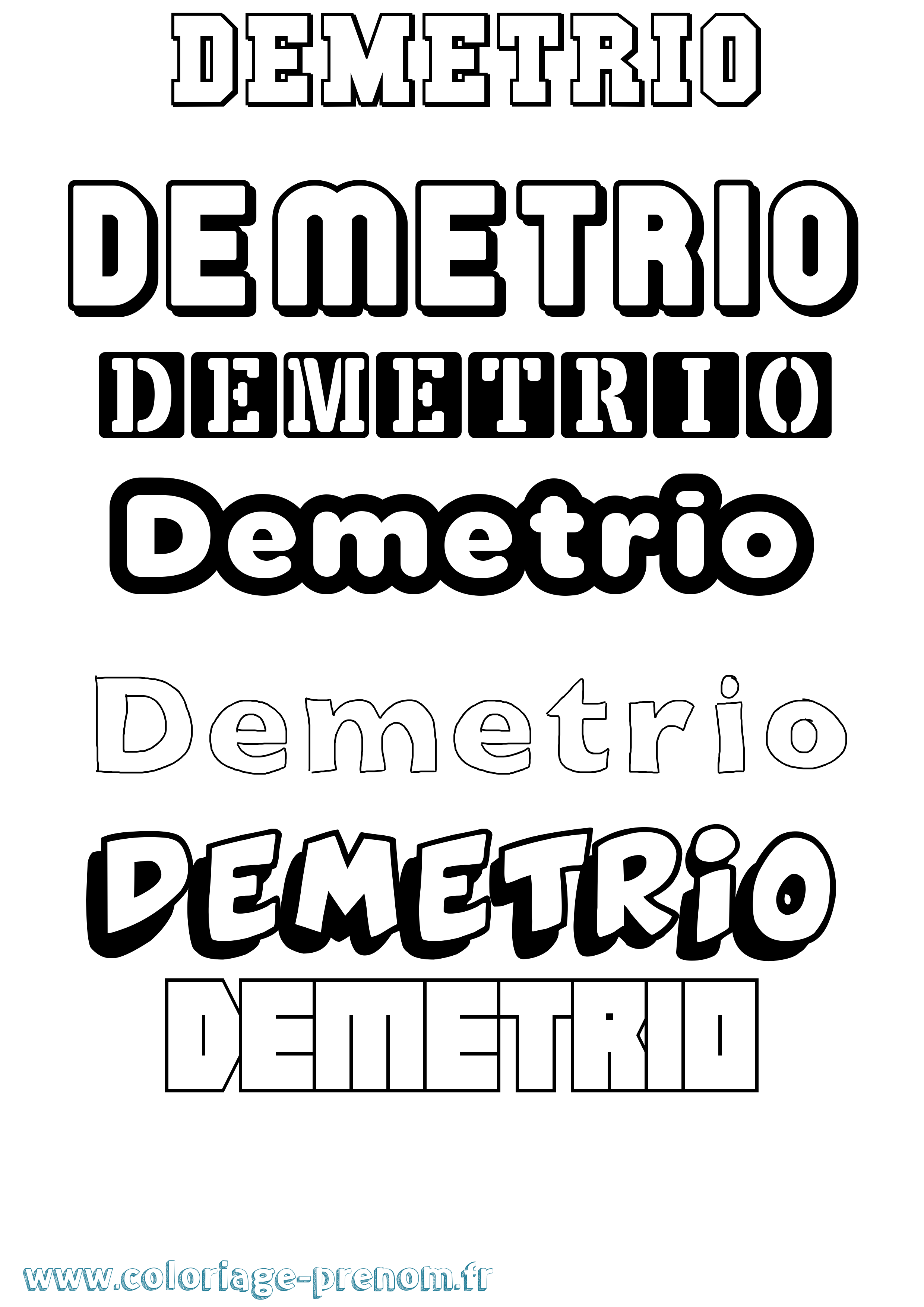 Coloriage prénom Demetrio Simple