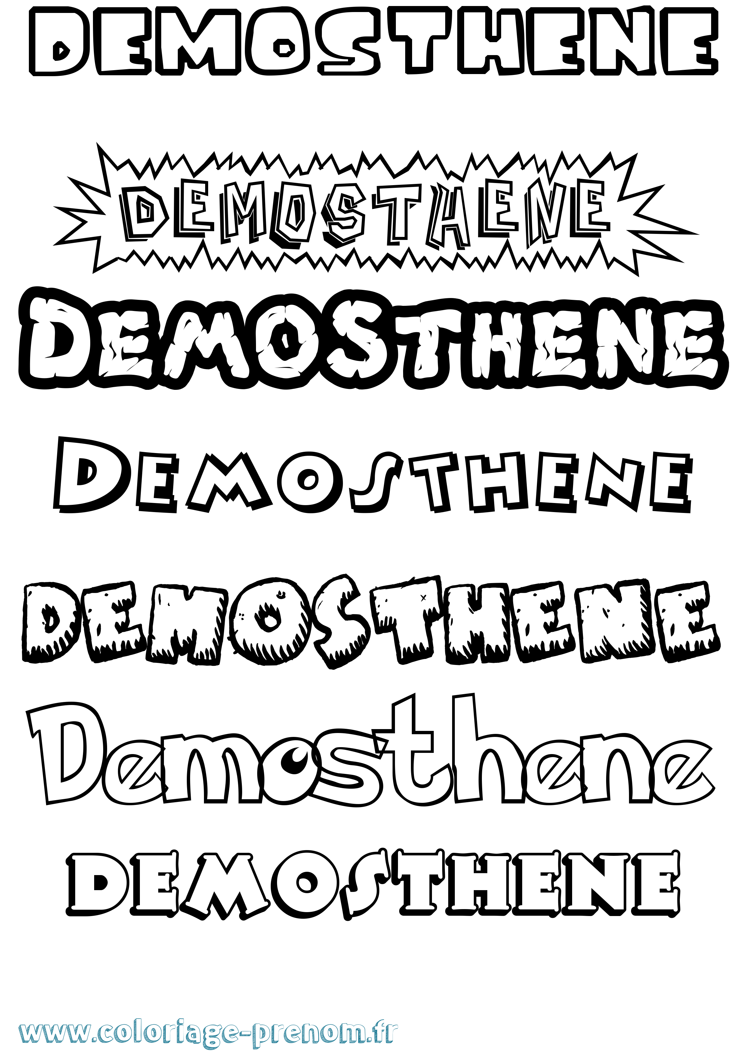 Coloriage prénom Demosthene Dessin Animé