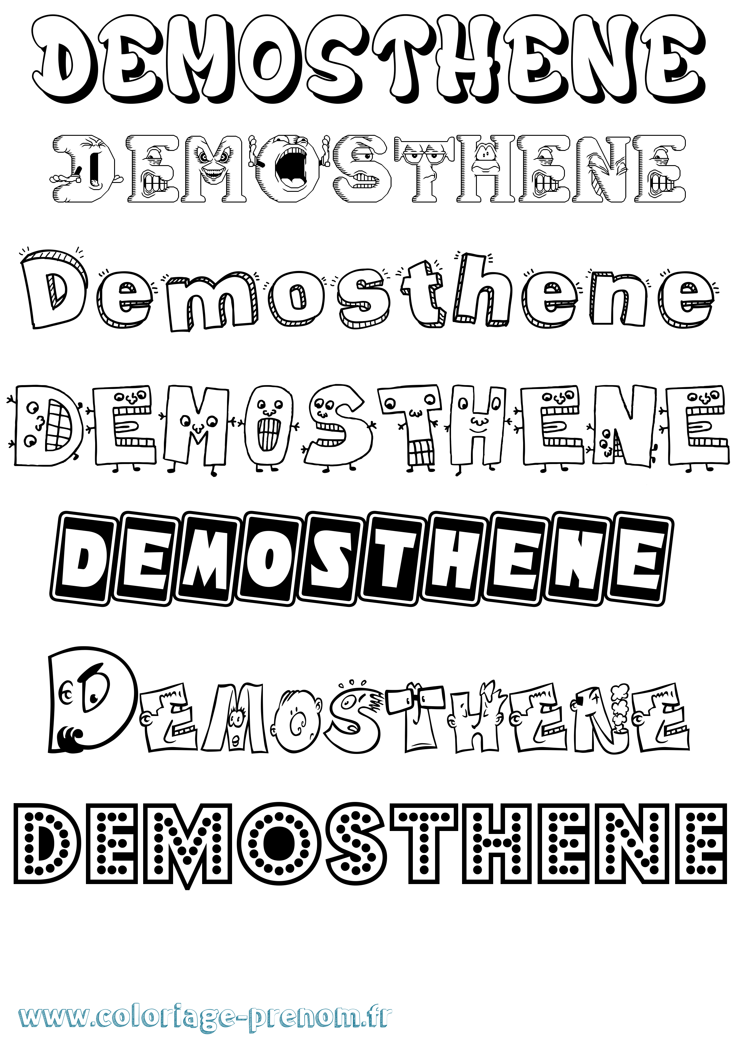 Coloriage prénom Demosthene Fun