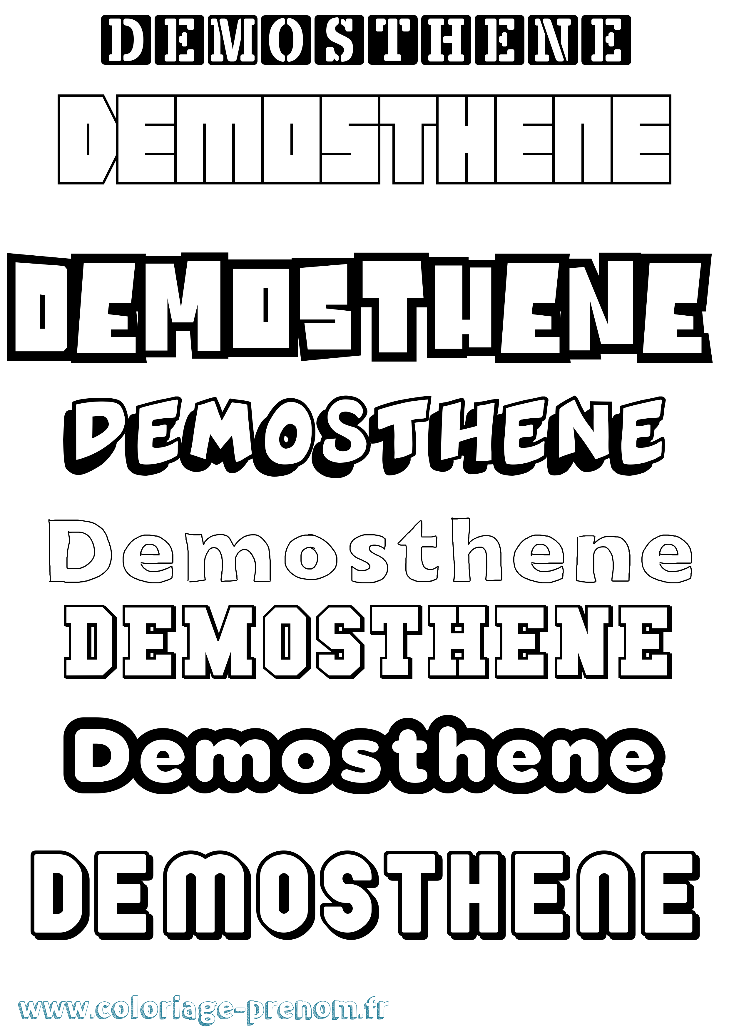 Coloriage prénom Demosthene Simple