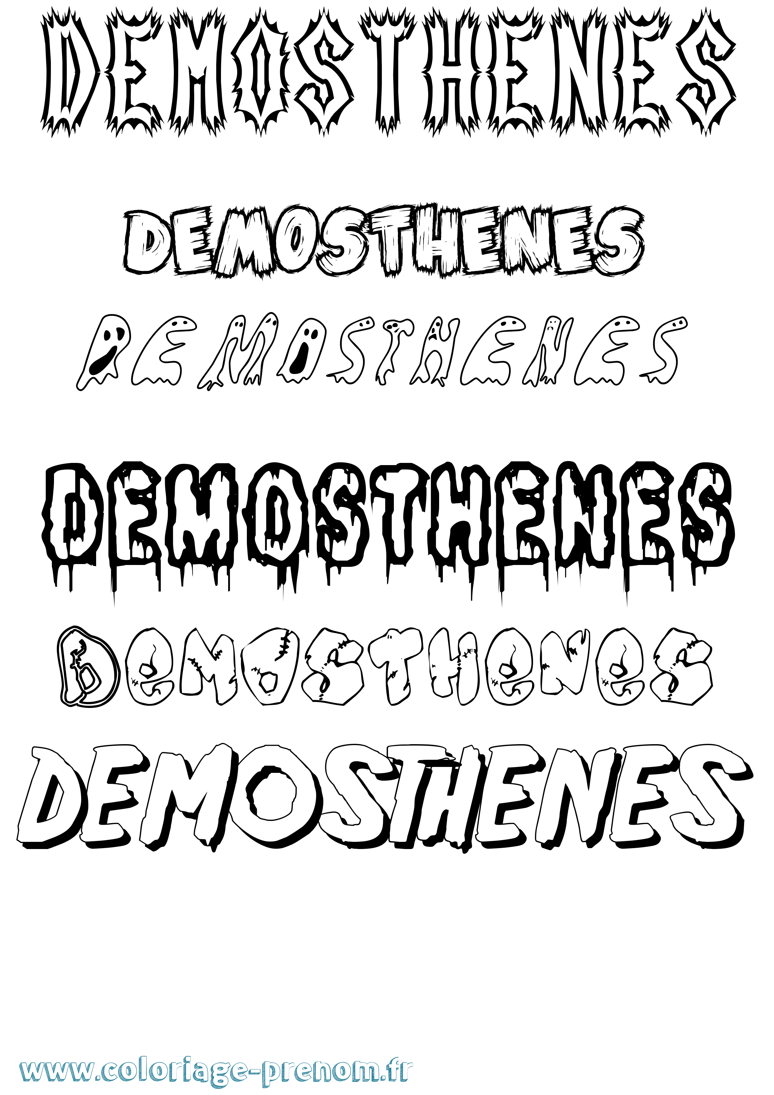 Coloriage Demosthenes Frisson Coloriage prénom Demosthenes Frisson