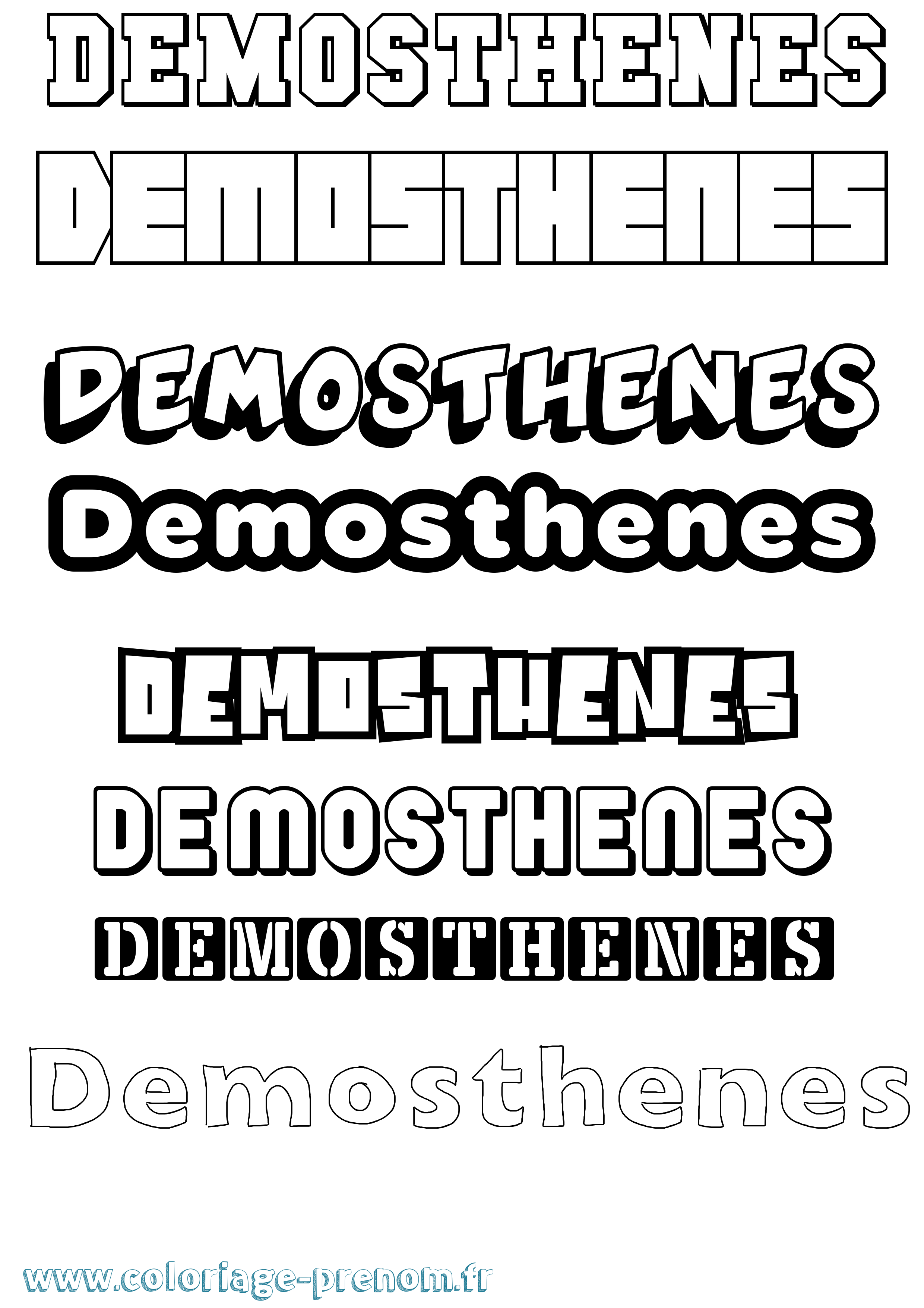 Coloriage prénom Demosthenes Simple