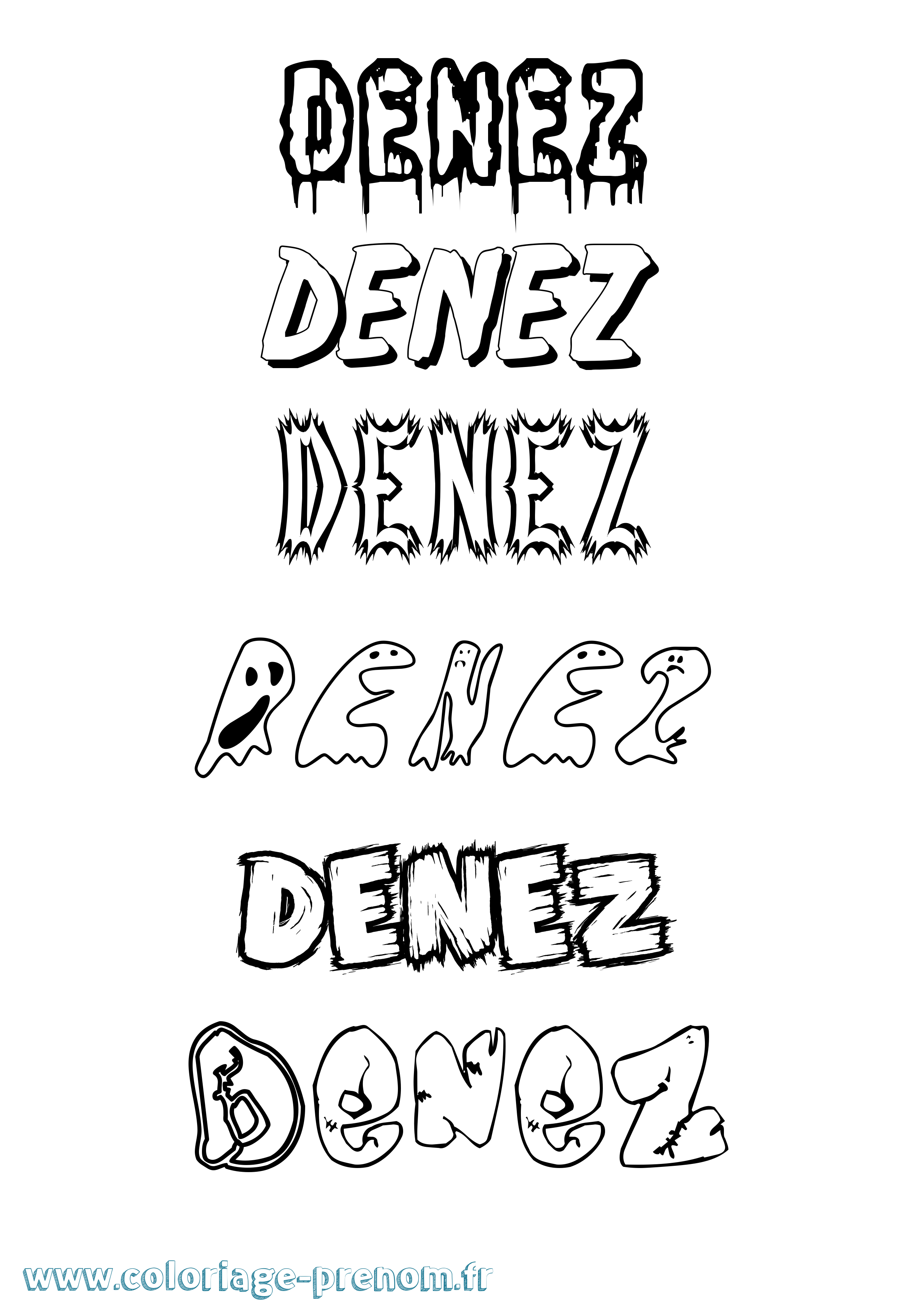 Coloriage Denez Frisson Coloriage prénom Denez Frisson