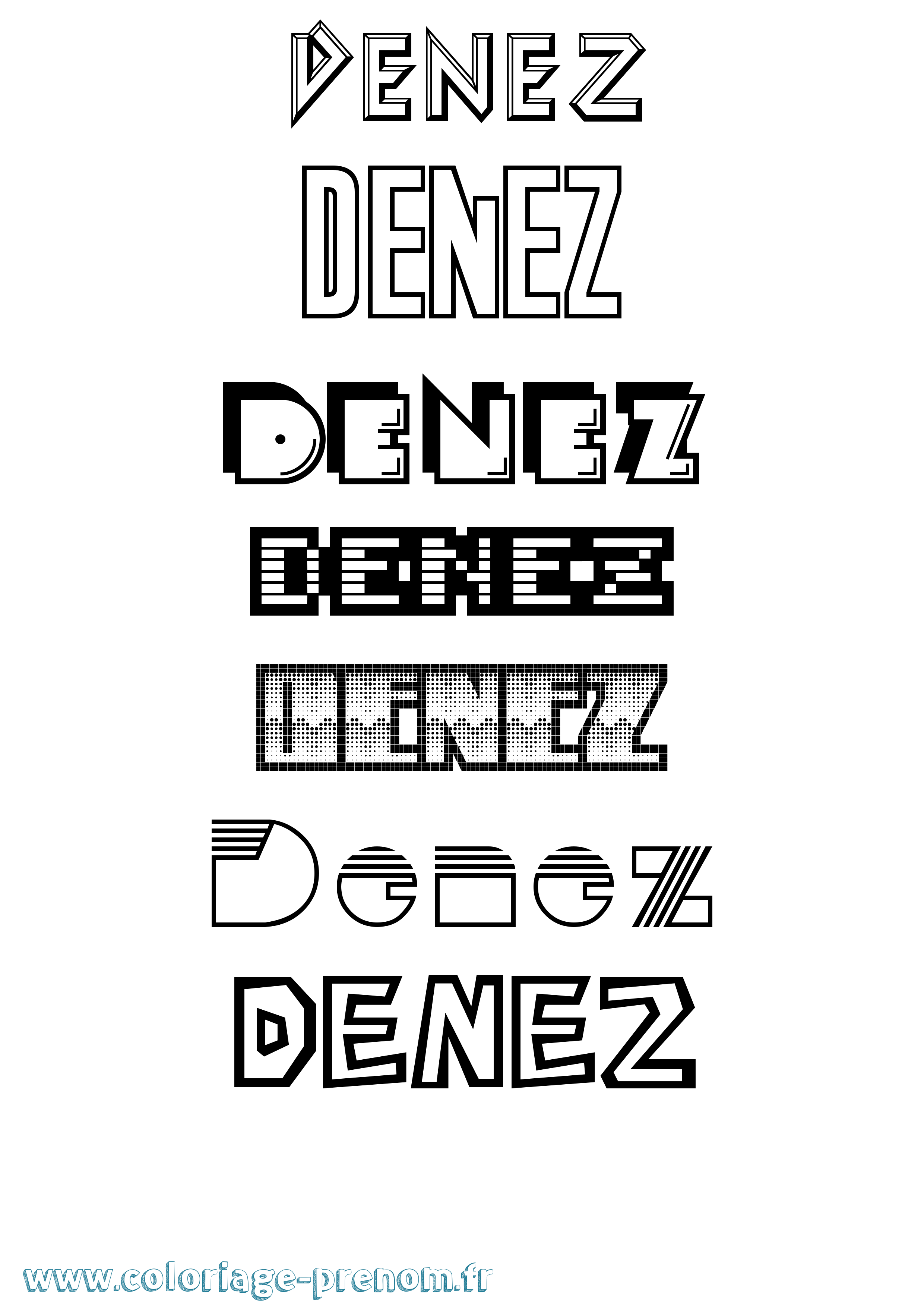 Coloriage Denez Jeux Vidéos Coloriage prénom Denez Jeux Vidéos