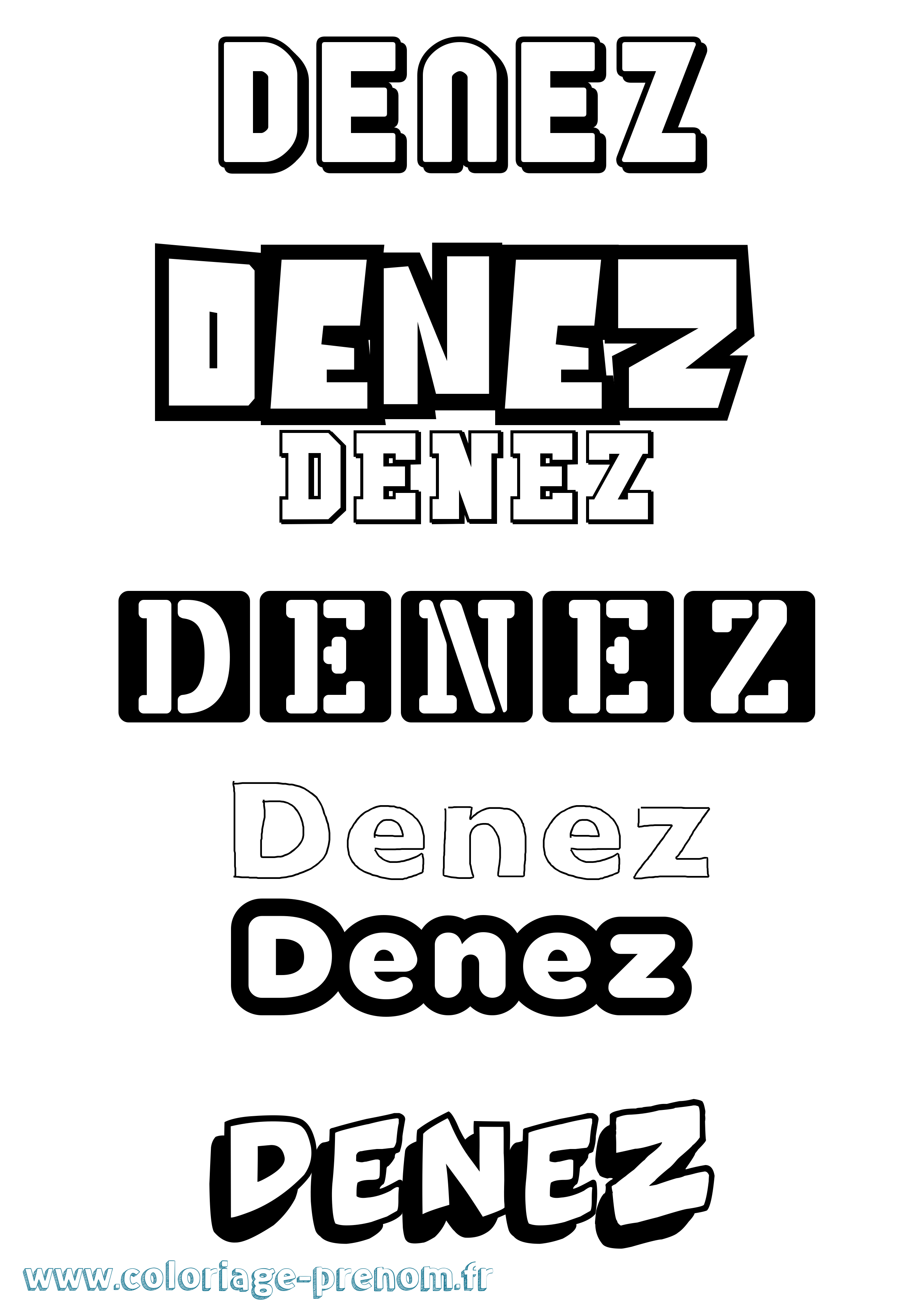 Coloriage Denez Simple Coloriage prénom Denez Simple