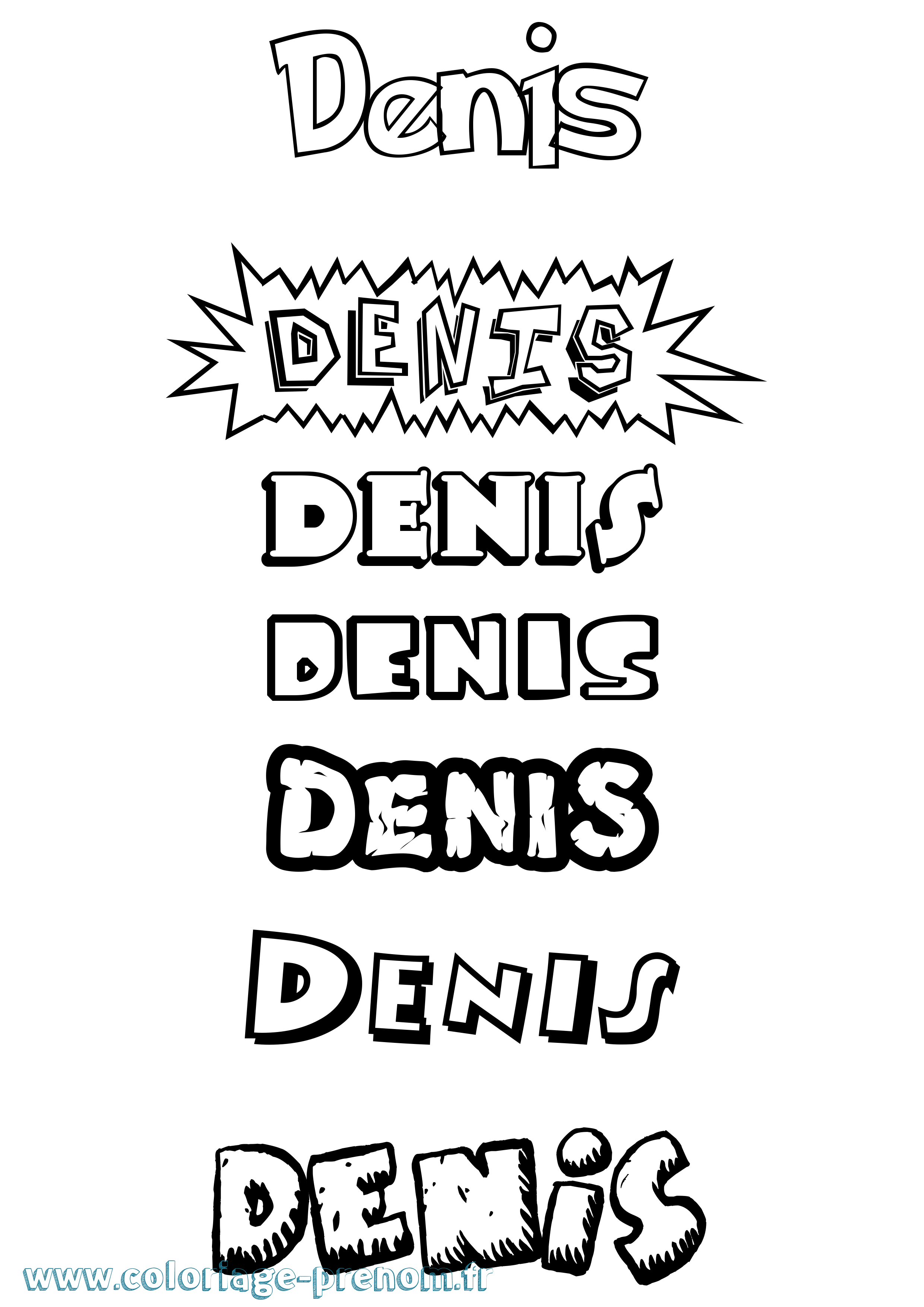 Coloriage Denis Dessin Animé Coloriage prénom Denis Dessin Animé