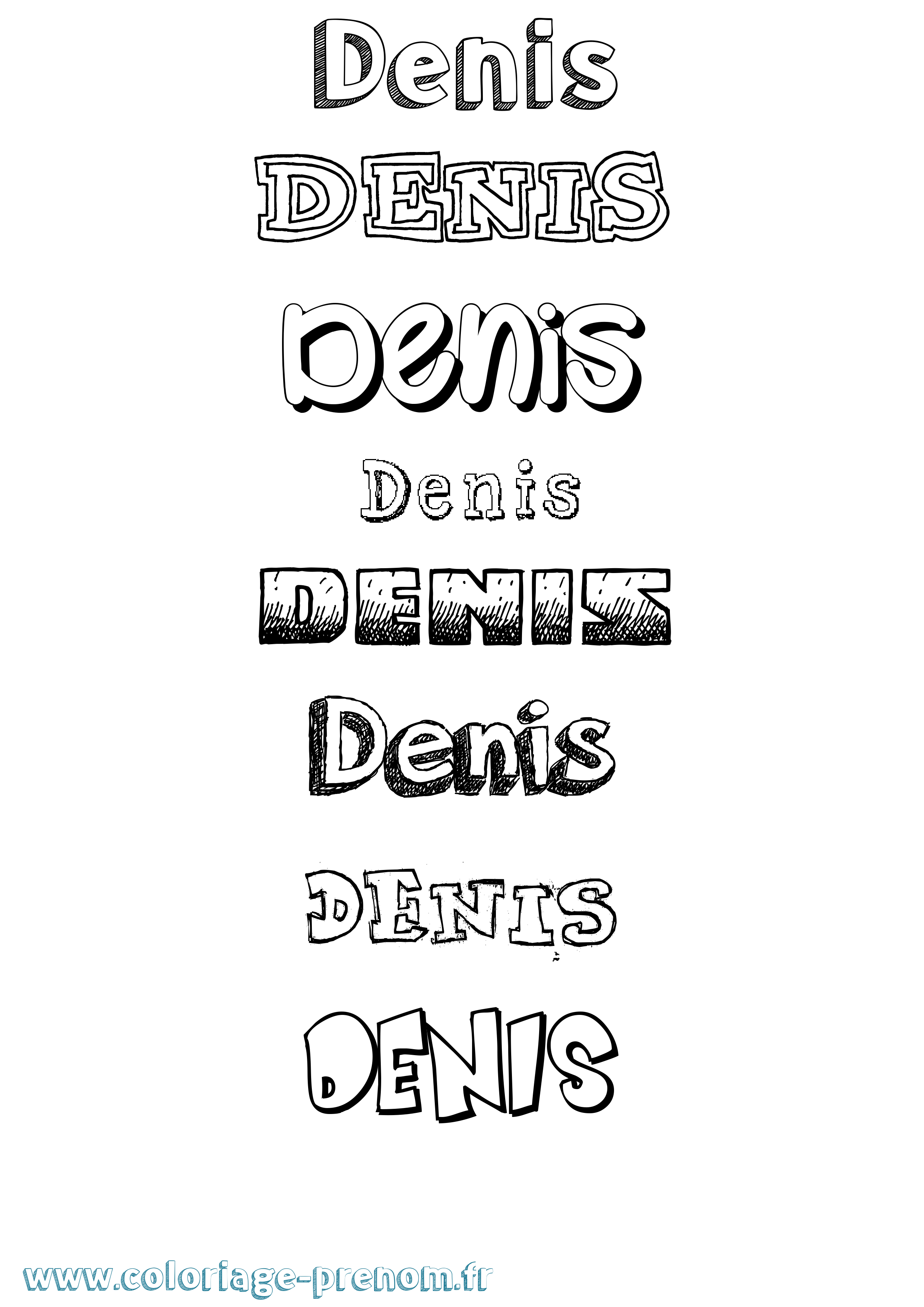 Coloriage prénom Denis Dessiné